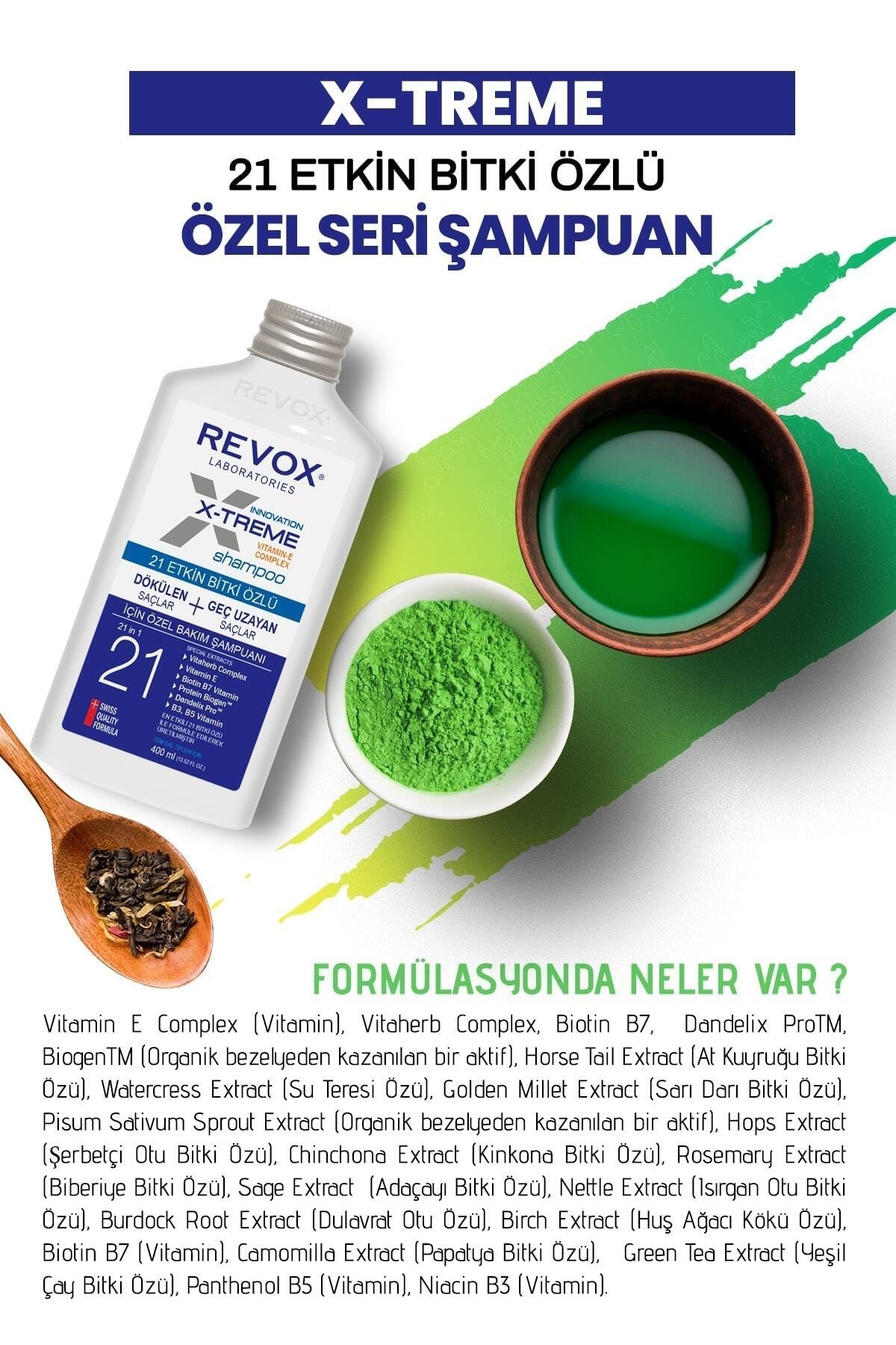 X-treme Dökülen Ve Geç Uzayan Saçlar Için E Vitamini Katkılı Ekstra Bakım Şampuanı 400ml