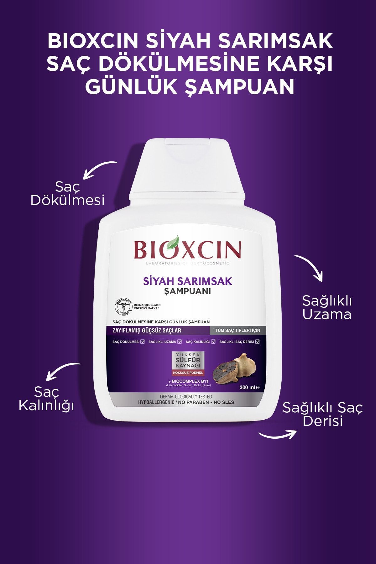 Siyah Sarımsak Şampuanı 300 ml - 3 Al 2 Öde 3 Adet