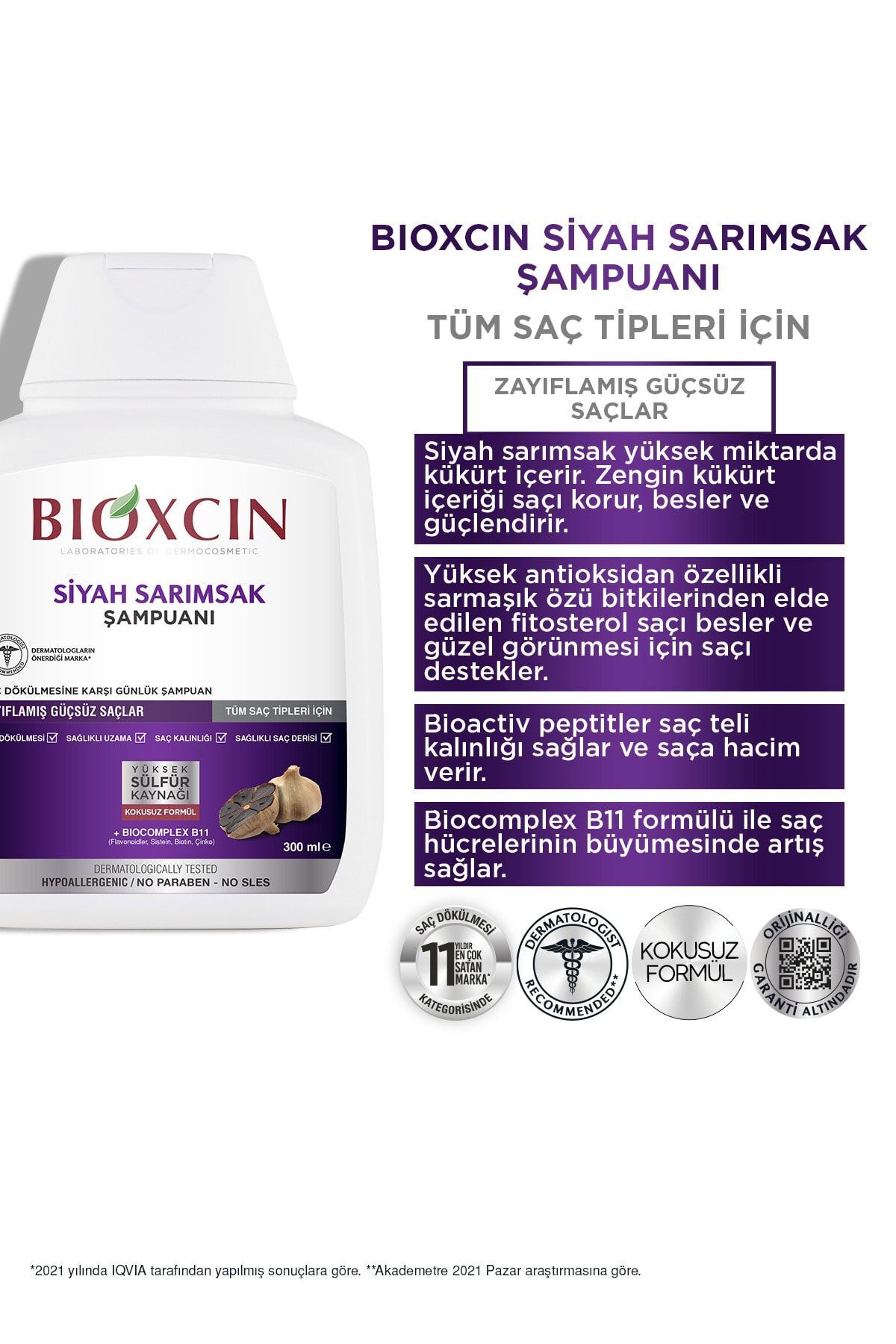 Siyah Sarımsak Şampuanı 300 ml - 3 Al 2 Öde 2 Adet