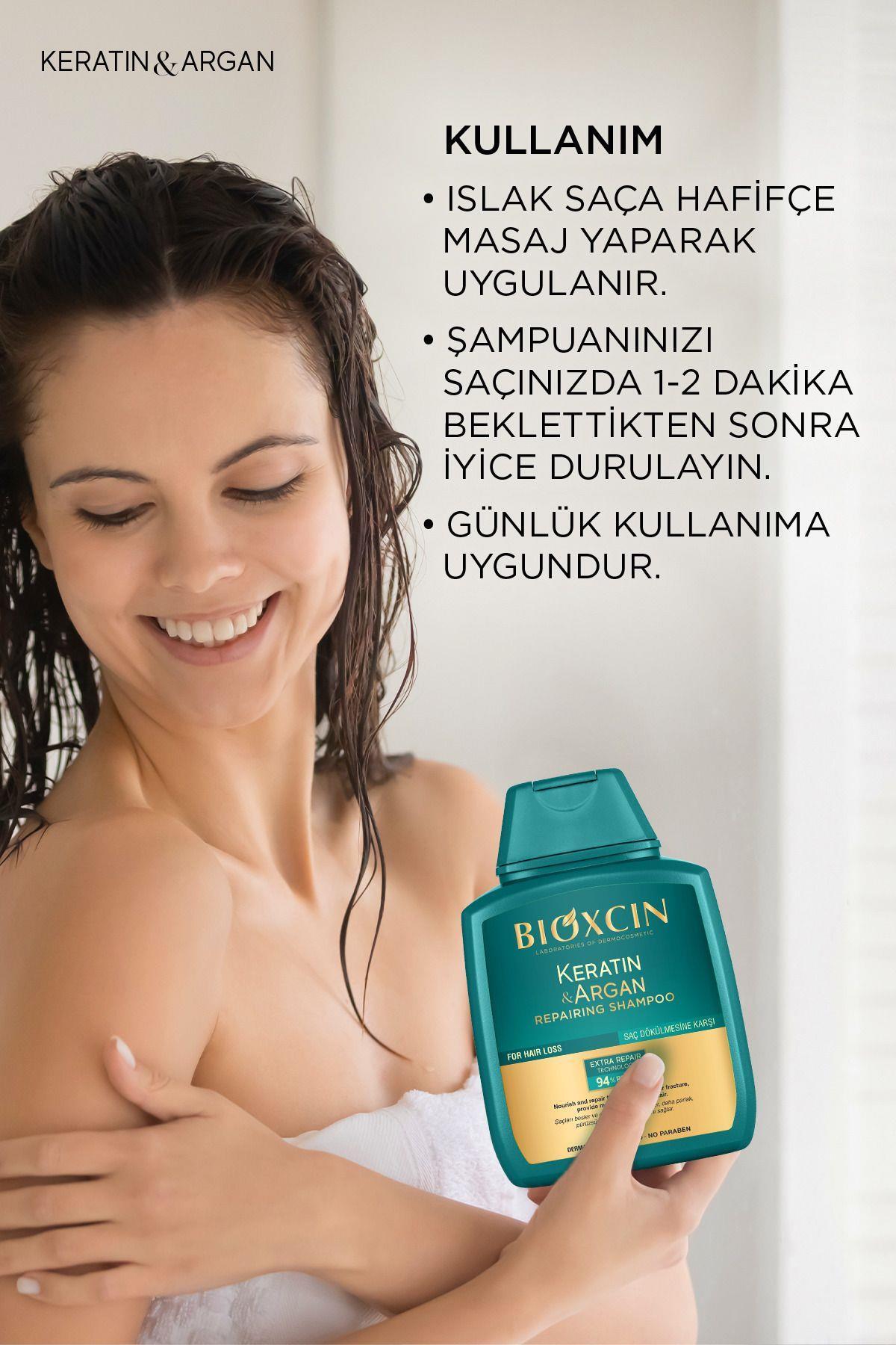 Keratin & Argan Onarıcı Bakım Şampuanı 300 ml 3x300 - 4 ADET