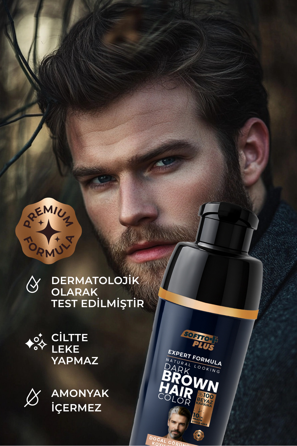 Expert Men Dark Brown Hair Color – Koyu Kahve / Geliştirilmiş Formül / Doğal Görünüm