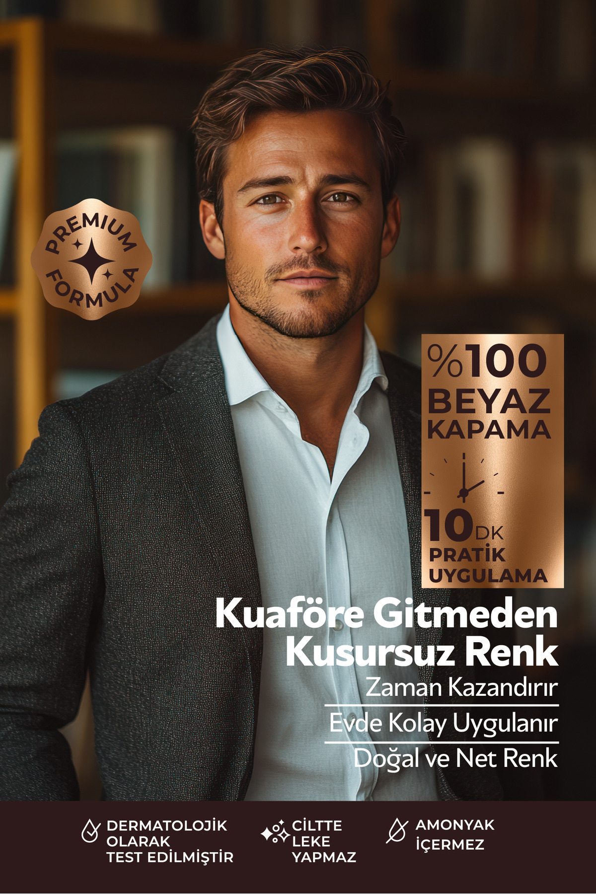 Expert Men Dark Brown Hair Color – Koyu Kahve / Geliştirilmiş Formül / Doğal Görünüm