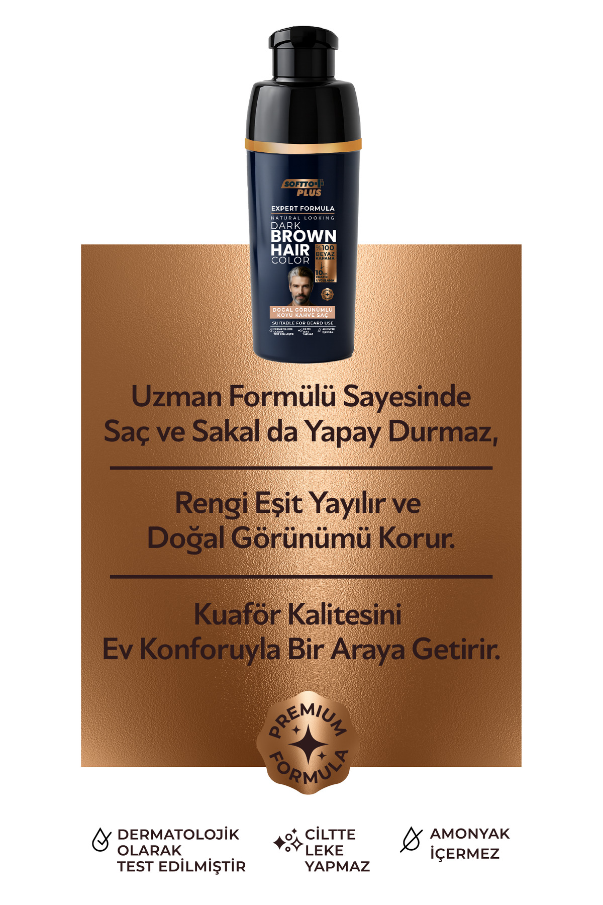 Expert Men Dark Brown Hair Color – Koyu Kahve / Geliştirilmiş Formül / Doğal Görünüm