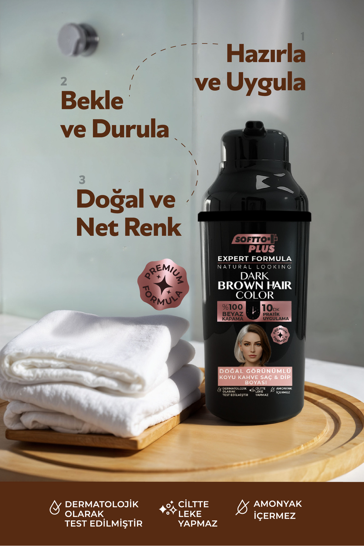 Expert Woman Brown Hair Color / Koyu Kahve / Kadınlara Özel Yeni Formül / Doğal Görünüm