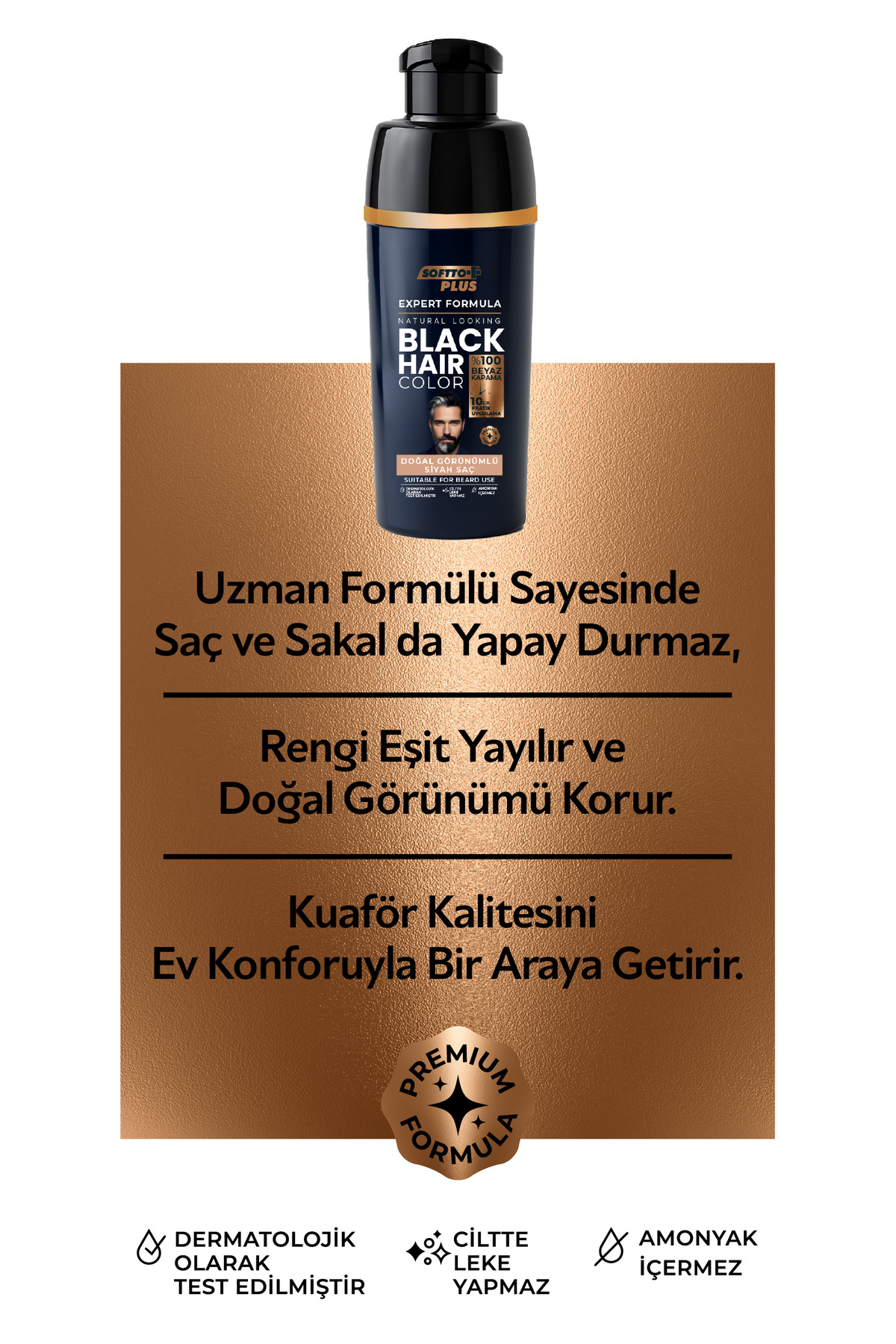 Expert Men Black Hair Color – Siyah / 3 Adet / Geliştirilmiş Formül / Doğal Görünüm