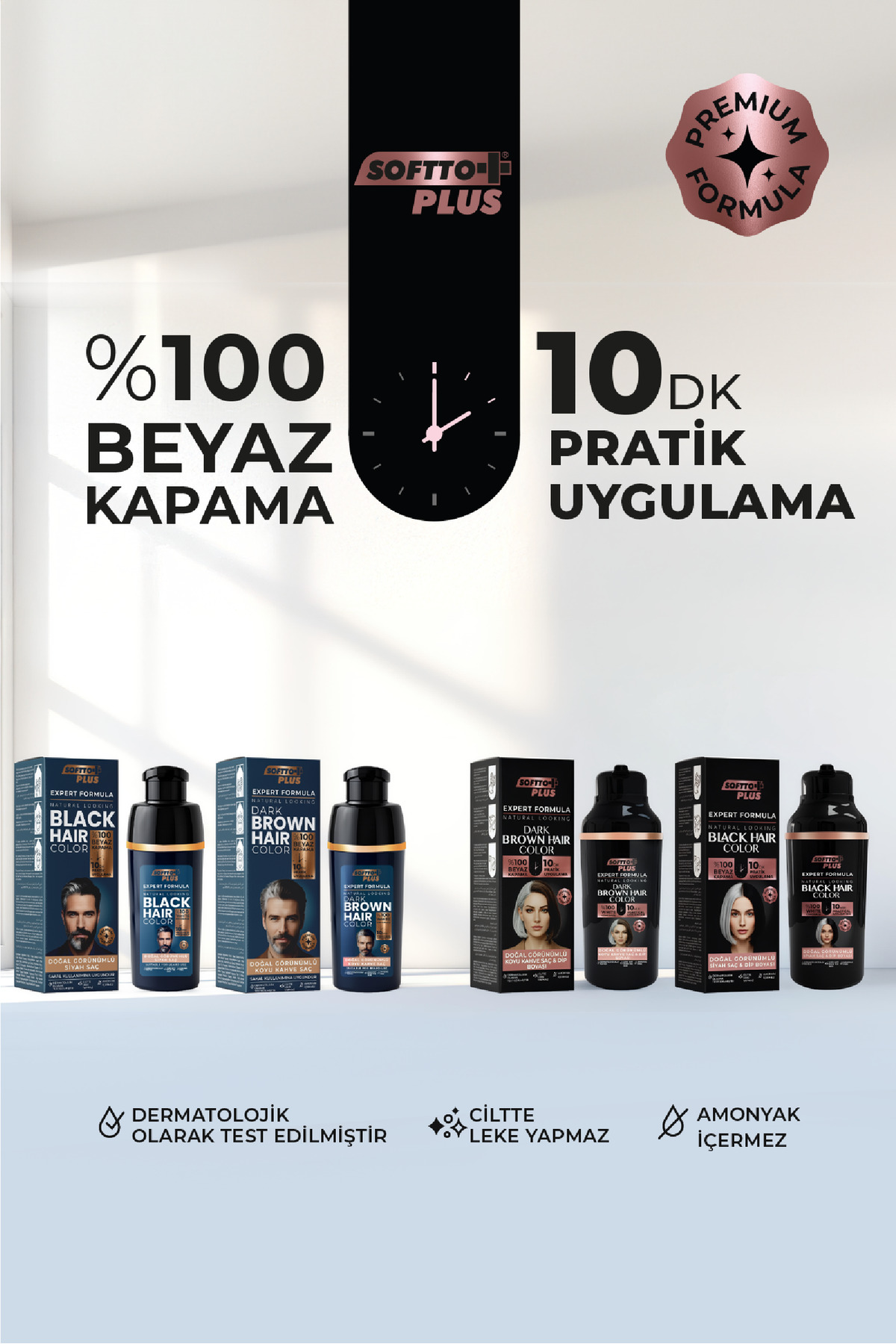 Expert Men Black Hair Color – Siyah / 3 Adet / Geliştirilmiş Formül / Doğal Görünüm
