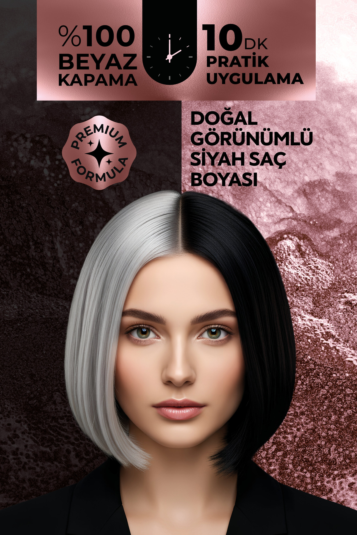 Expert Woman Black Hair Color / Siyah / 2 Adet / Kadınlara Özel Yeni Formül / Doğal Görünüm
