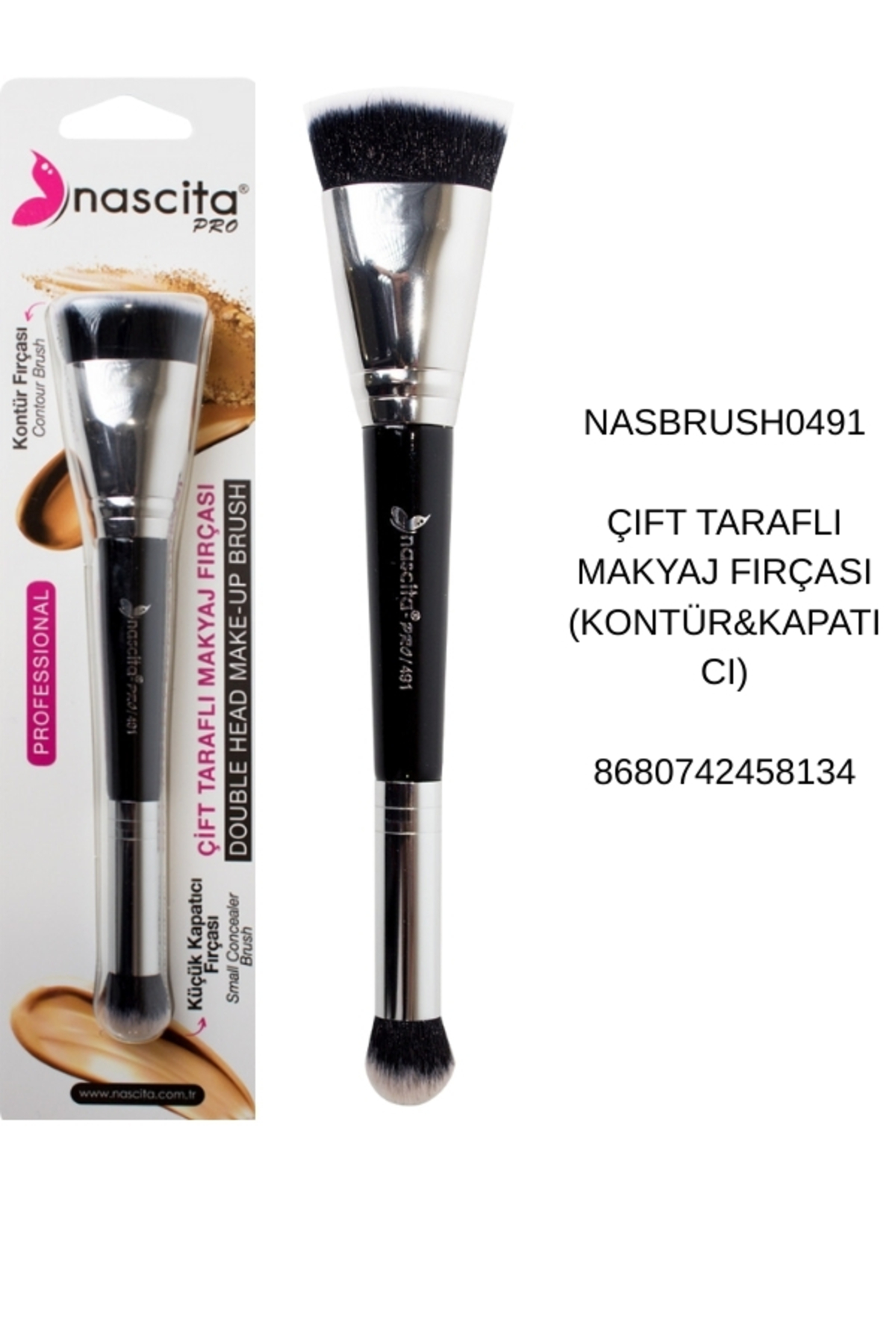 ÇİFT TARAFLI PROFESYONEL -YÜZ & GÖZ-MAKYAJ FIRÇA SETİ NASBRUSH (0491+0494+0493+0496+0497+0498+0499)