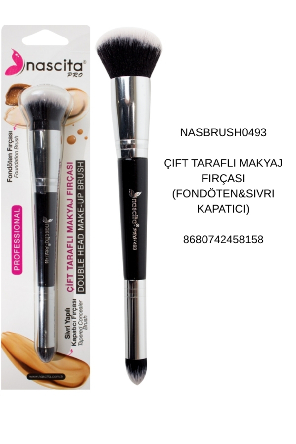 ÇİFT TARAFLI PROFESYONEL -YÜZ & GÖZ-MAKYAJ FIRÇA SETİ NASBRUSH (0491+0494+0493+0496+0497+0498+0499)