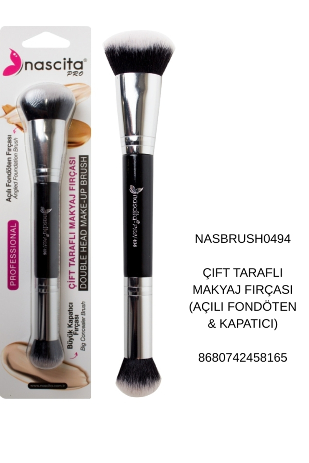 ÇİFT TARAFLI PROFESYONEL -YÜZ & GÖZ-MAKYAJ FIRÇA SETİ NASBRUSH (0491+0494+0493+0496+0497+0498+0499)