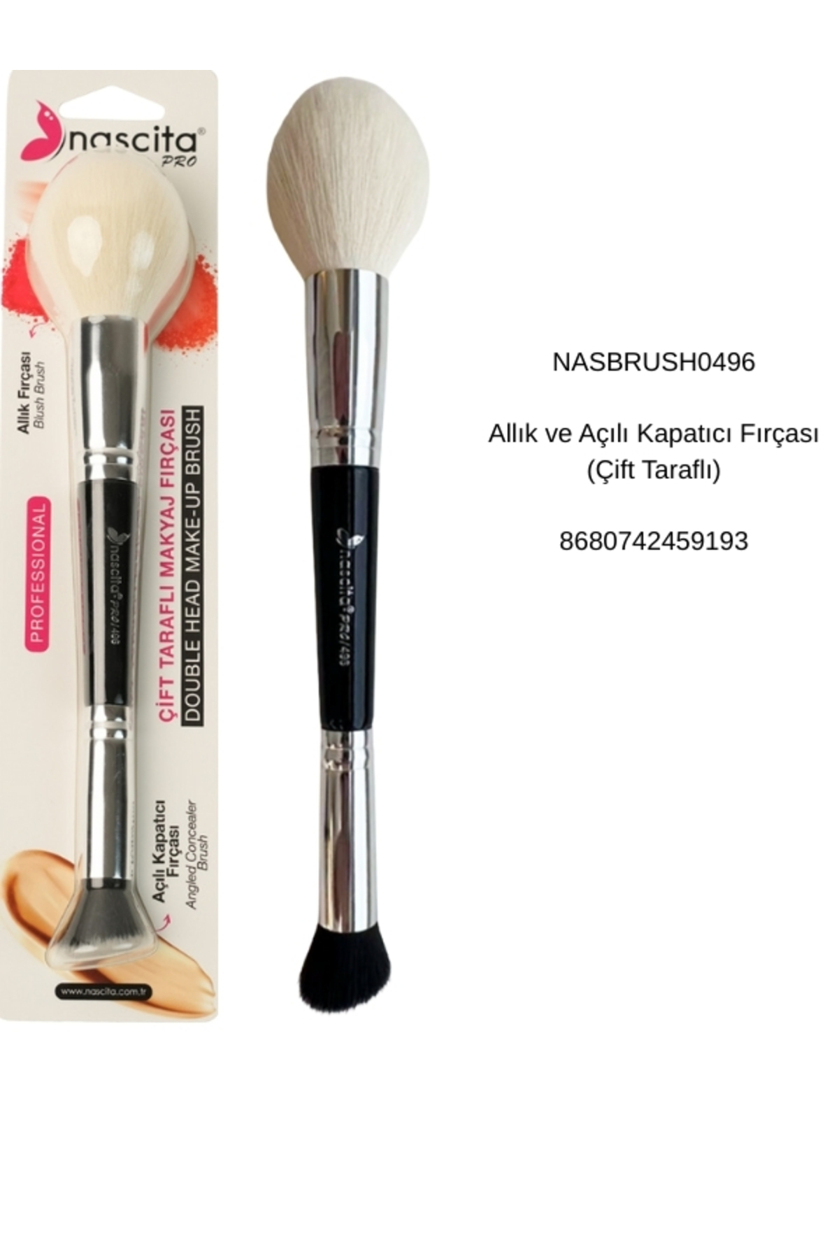 ÇİFT TARAFLI PROFESYONEL -YÜZ & GÖZ-MAKYAJ FIRÇA SETİ NASBRUSH (0491+0494+0493+0496+0497+0498+0499)