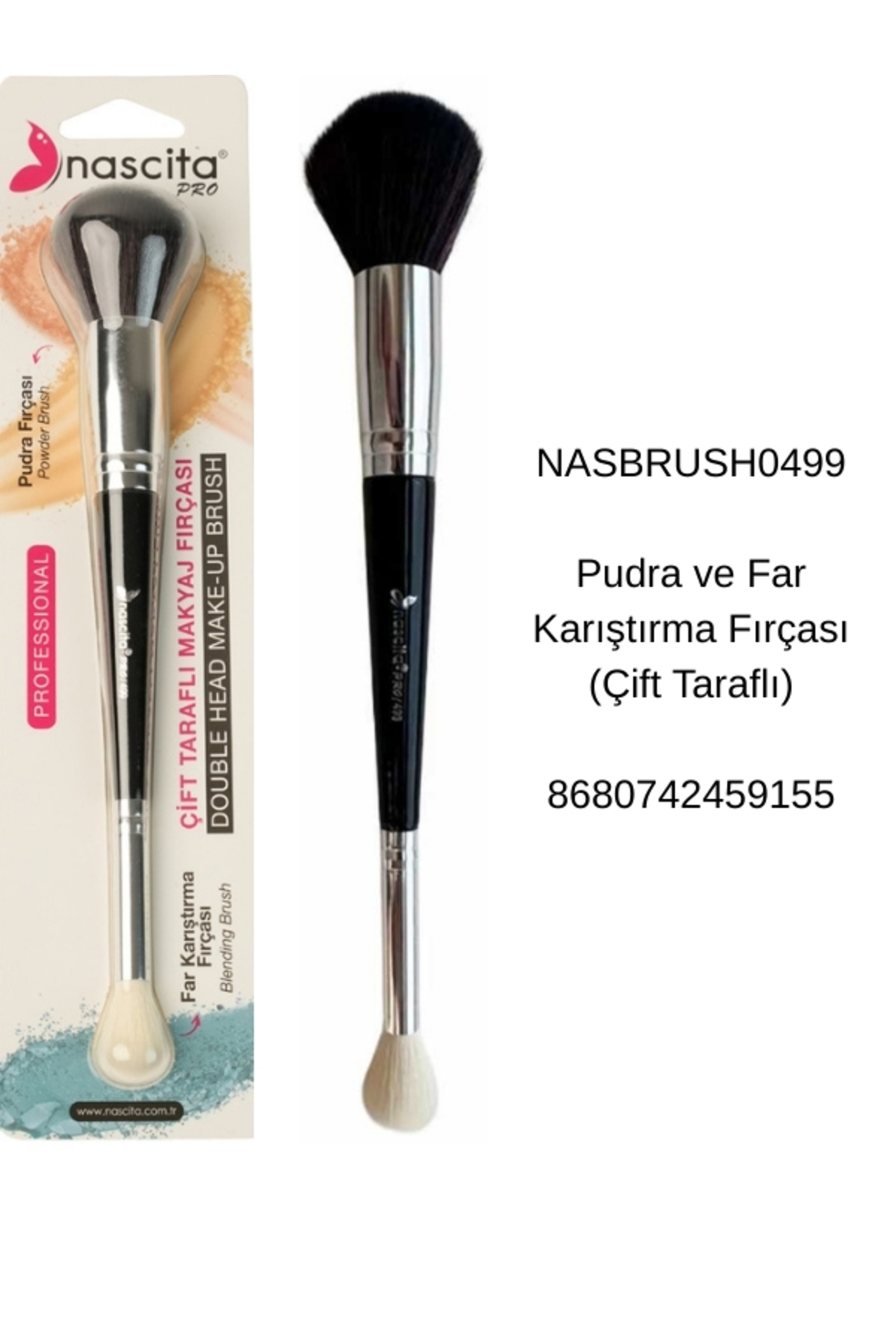 ÇİFT TARAFLI PROFESYONEL -YÜZ & GÖZ-MAKYAJ FIRÇA SETİ NASBRUSH (0491+0494+0493+0496+0497+0498+0499)