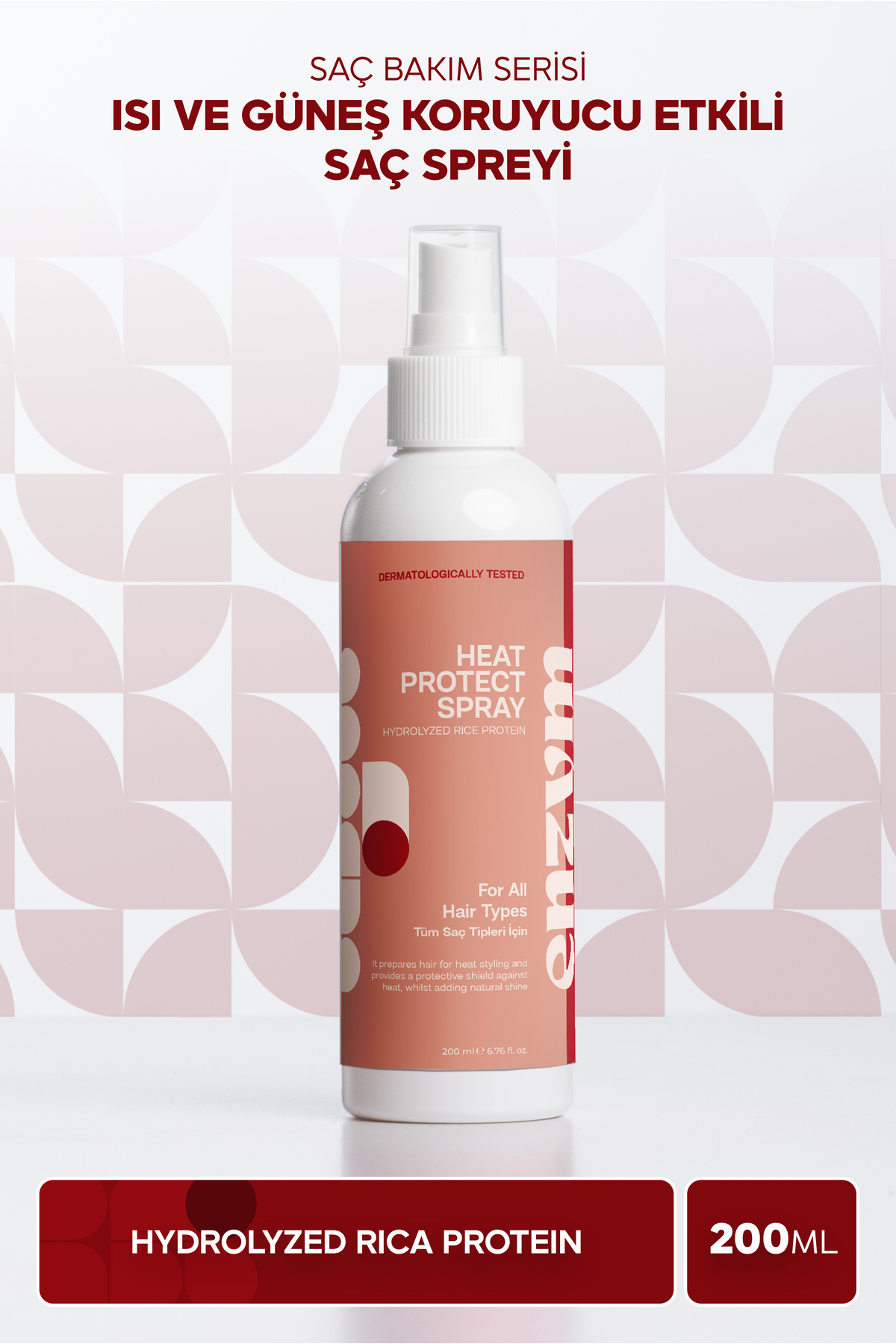 Isı Ve Güneş Koruyucu Etkili Saç Spreyi 200 ml (Keratin + Hidrolize Pirinç Proteini)