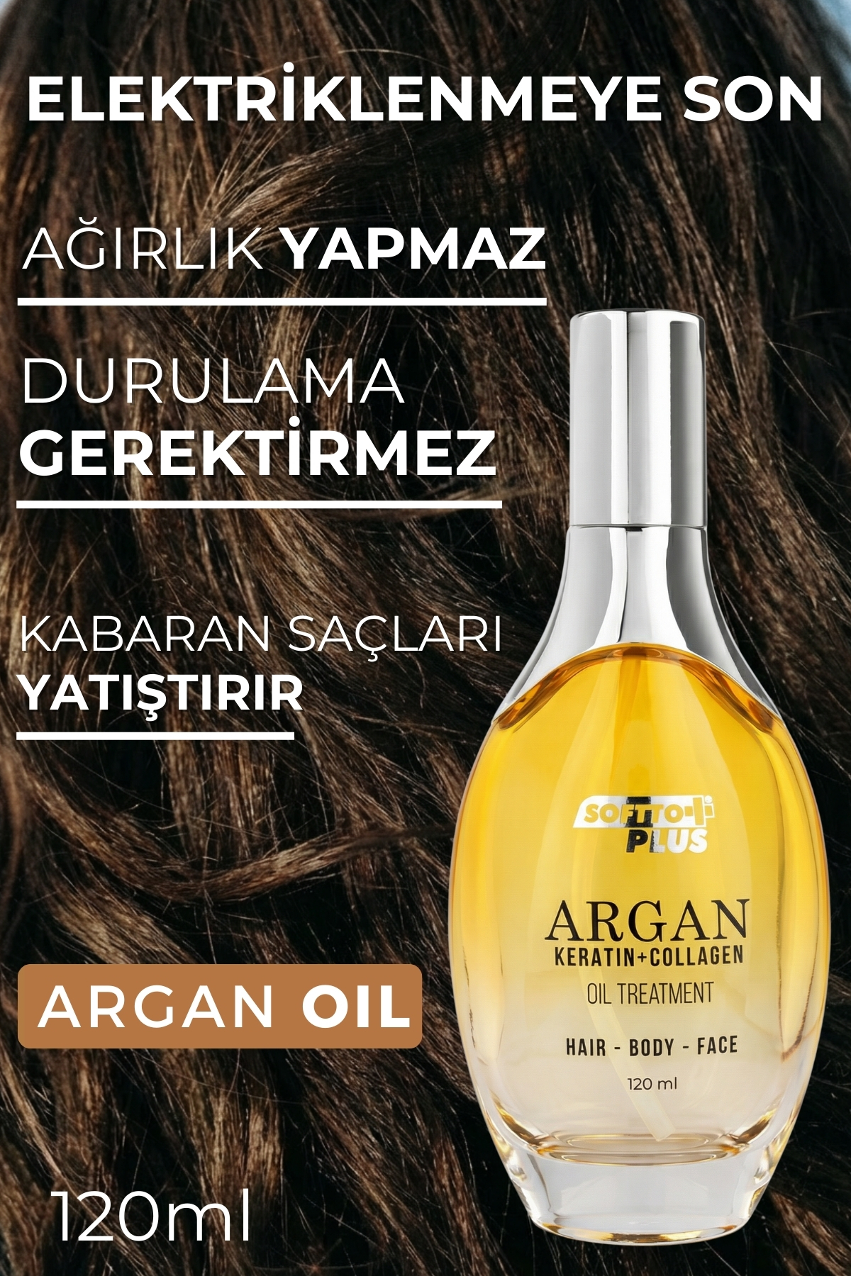 Argan İçerikli Saç Vücut ve Cilt Bakım Yağı 120 ml