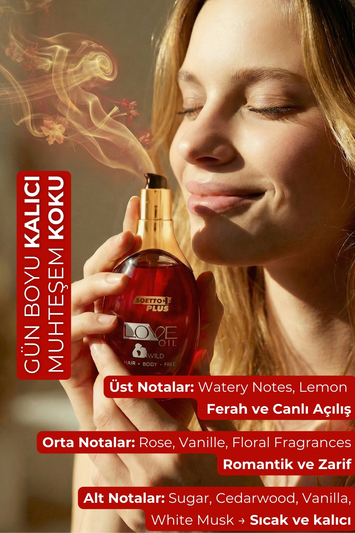 Love Oil / Saç ve Cilt Bakım Yağı 120 ML / Gün Boyu Etkileyici Koku / Ağırlık Yapmaz