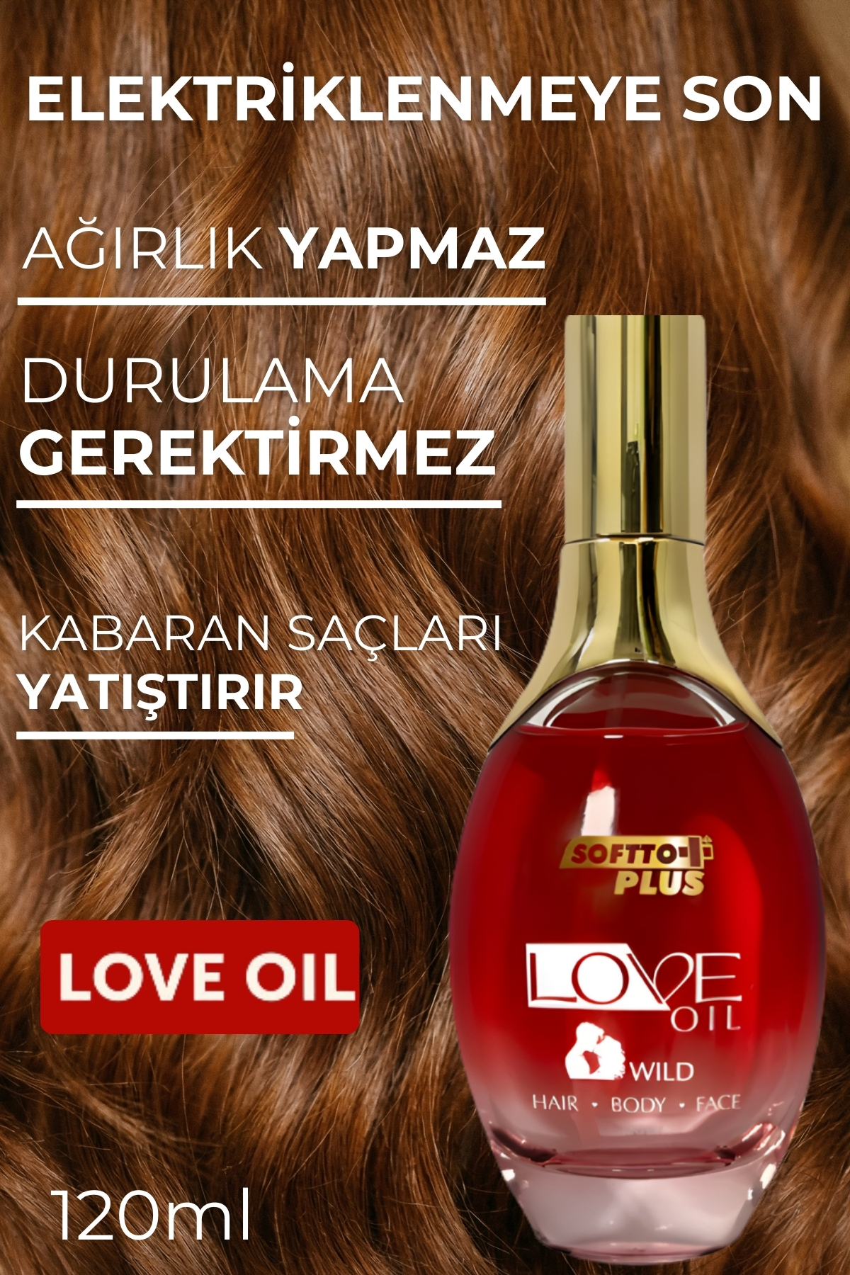 Love Oil / Saç ve Cilt Bakım Yağı 120 ML / Gün Boyu Etkileyici Koku / Ağırlık Yapmaz