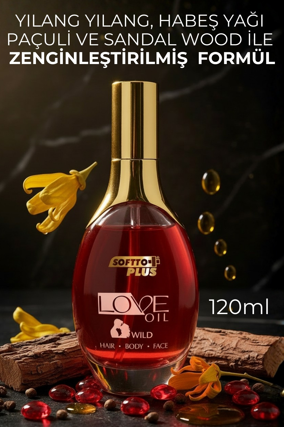 Love Oil / Saç ve Cilt Bakım Yağı 120 ML / Gün Boyu Etkileyici Koku / Ağırlık Yapmaz