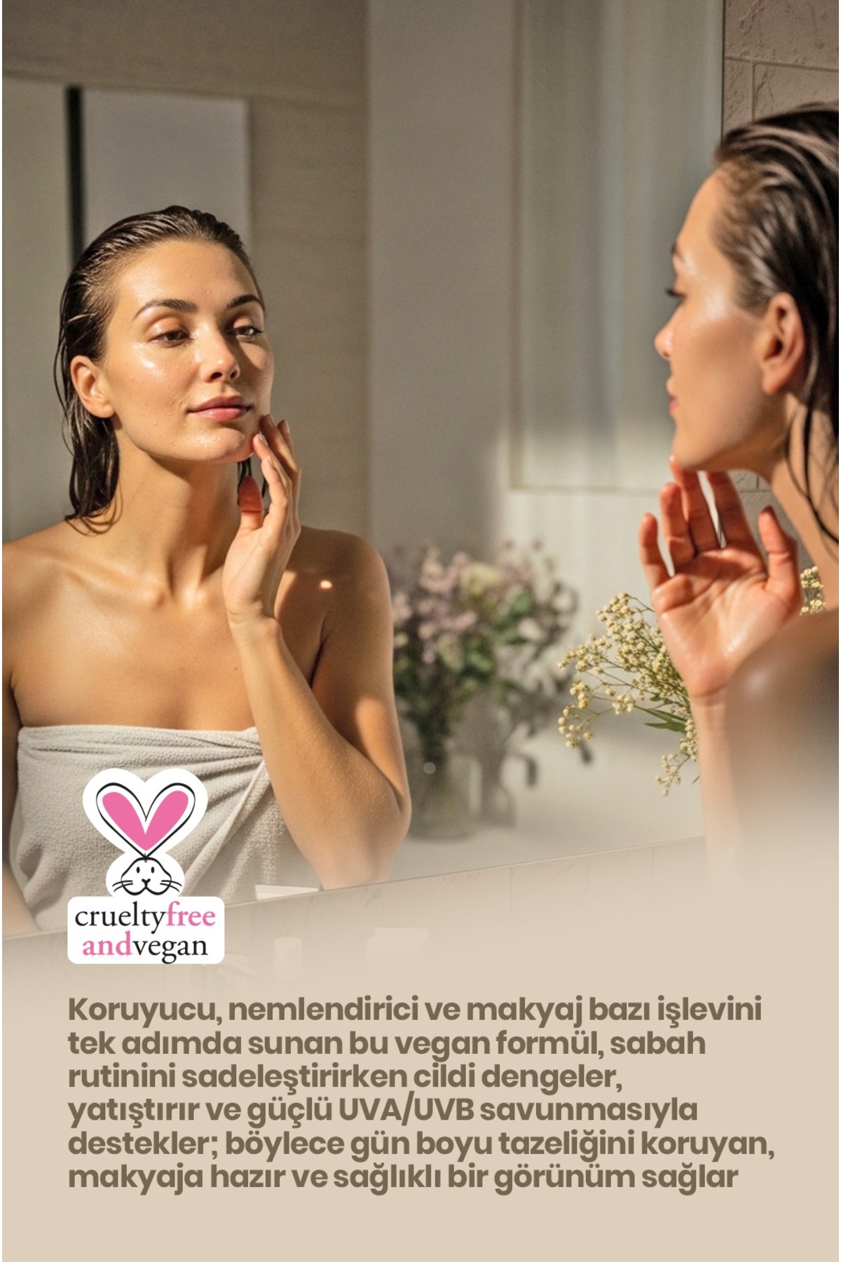 Makyaj Bazı 50 ml | Nemlendirici ve Vegan Primer / Make-Up Base | UVA-UVB Koruma