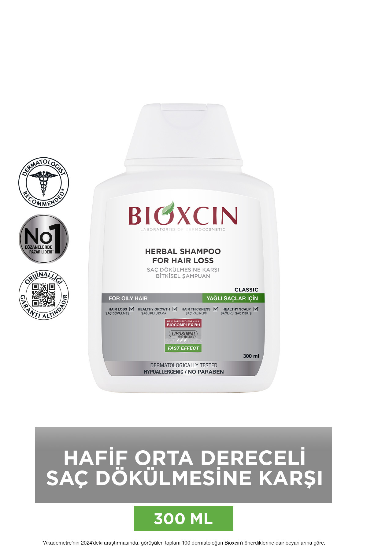 Klasik Yağlı Saçlar Için Şampuan 300 Ml - Genesis Saç Dökülmesi Şampuanı Yağlı Saç