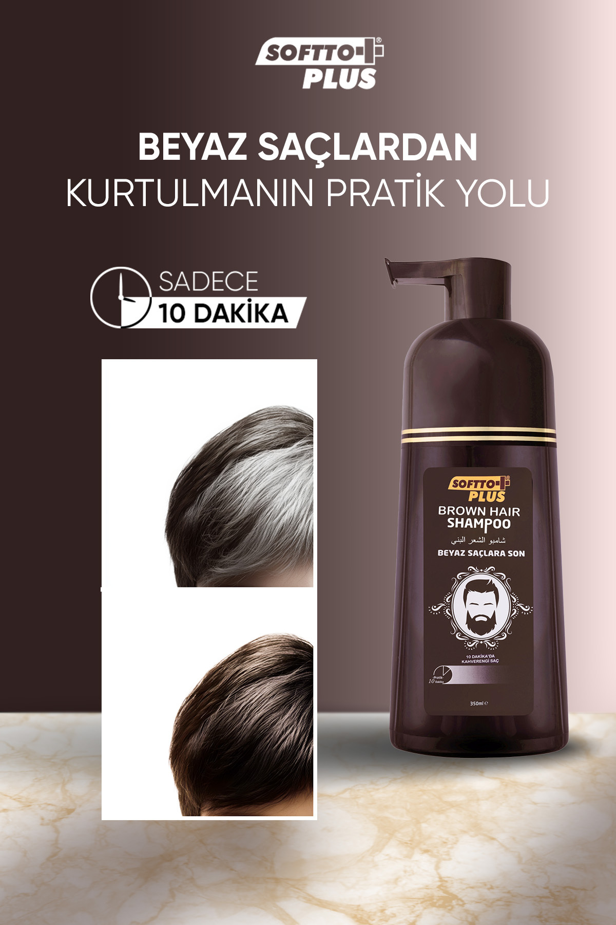 Brown Haır Shampoo Doğal Görünüm Sağlayan Kahverengi Boya Şampuan 3x350 ml