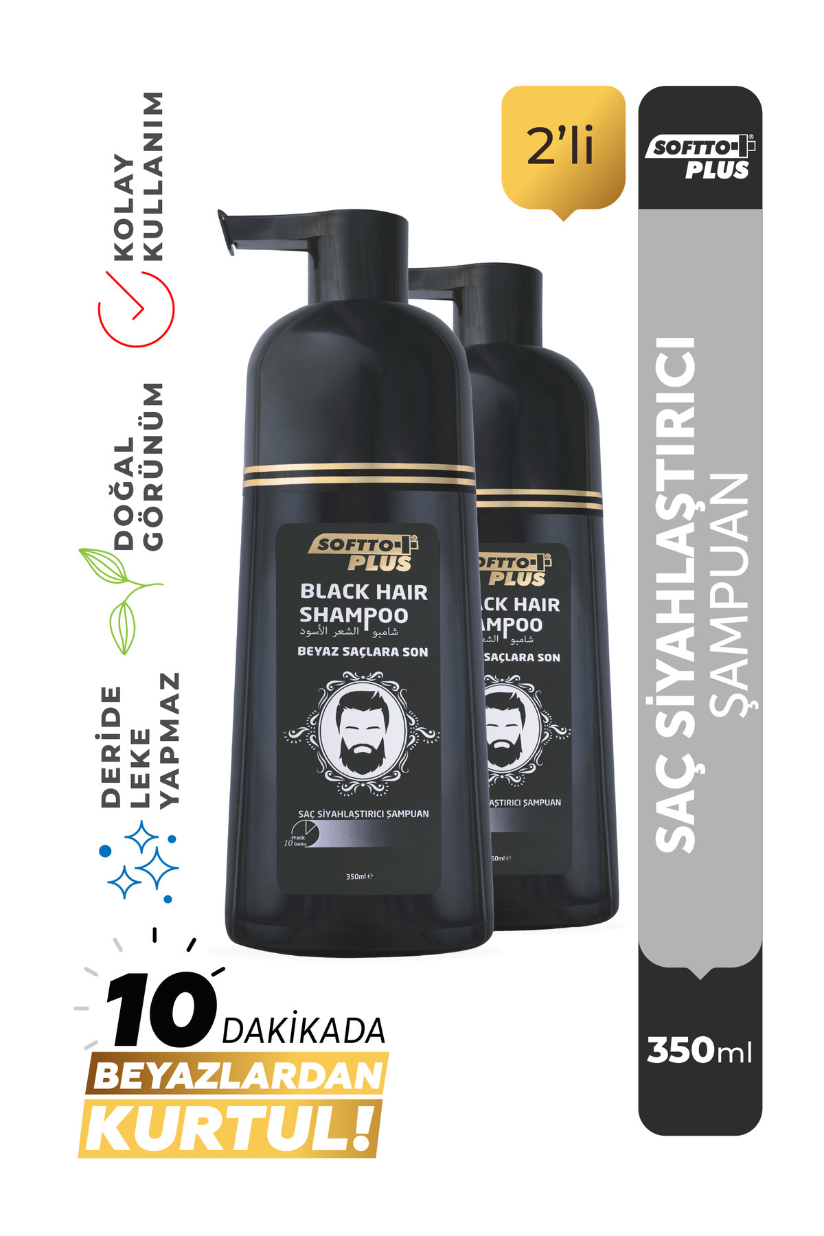Black Hair Doğal Görünüm Veren Anında Etkili Boya Şampuan 350 ml X 2 Adet