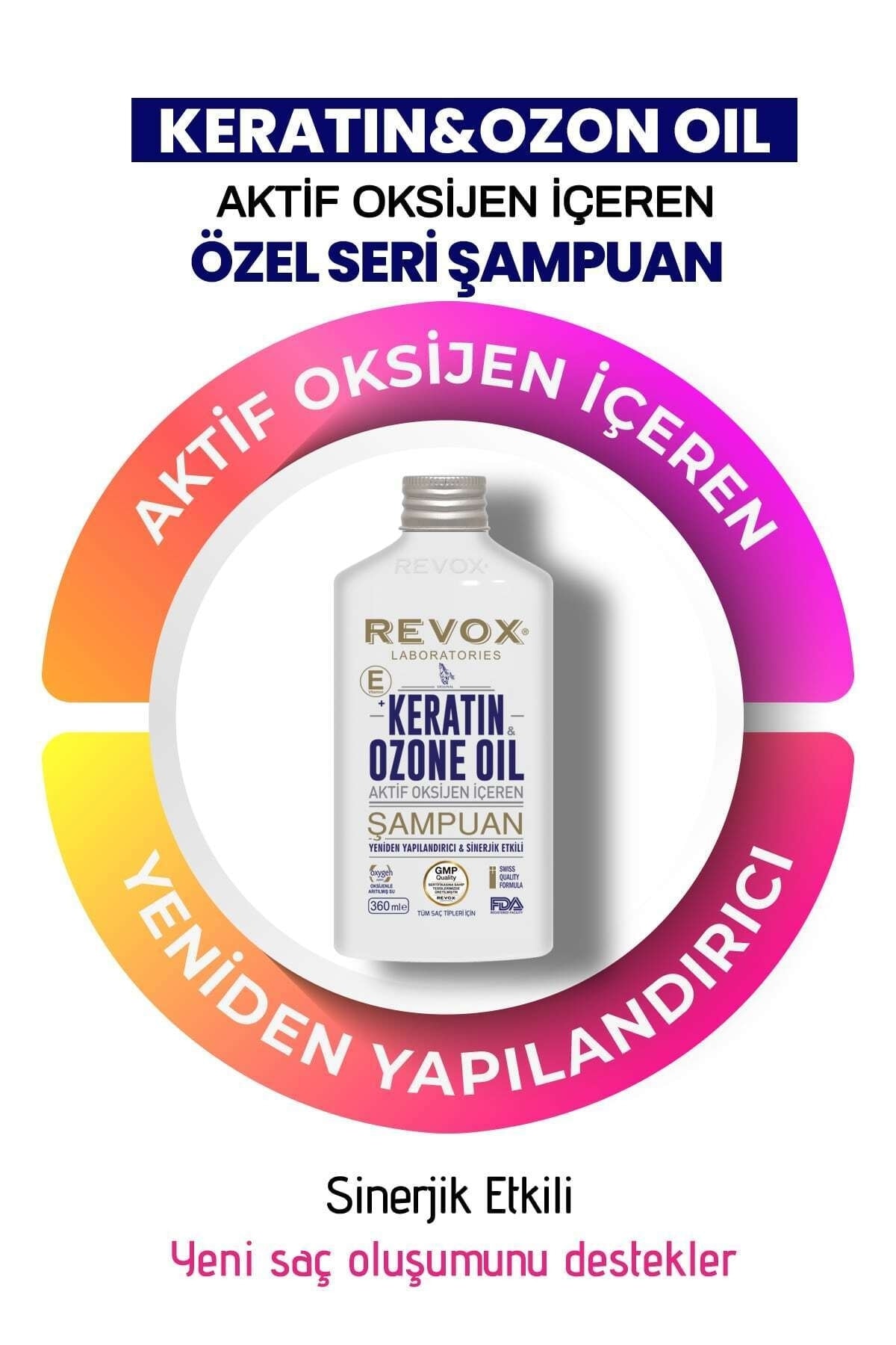 Keratin & Ozon Oil Aktif Oksijen Içeren E Vitaminli Yeniden Yapılandırıcı Şampuan