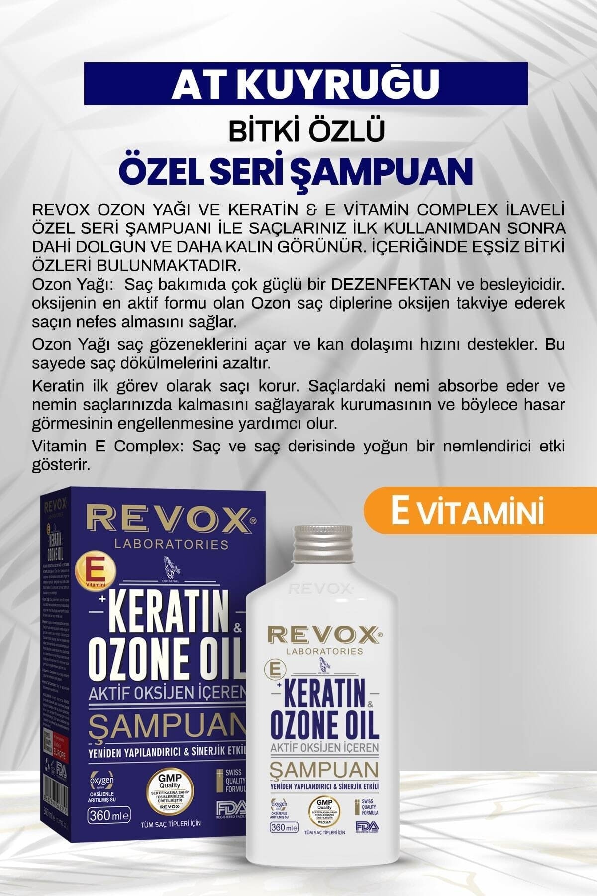 Keratin & Ozon Oil Aktif Oksijen Içeren E Vitaminli Yeniden Yapılandırıcı Şampuan