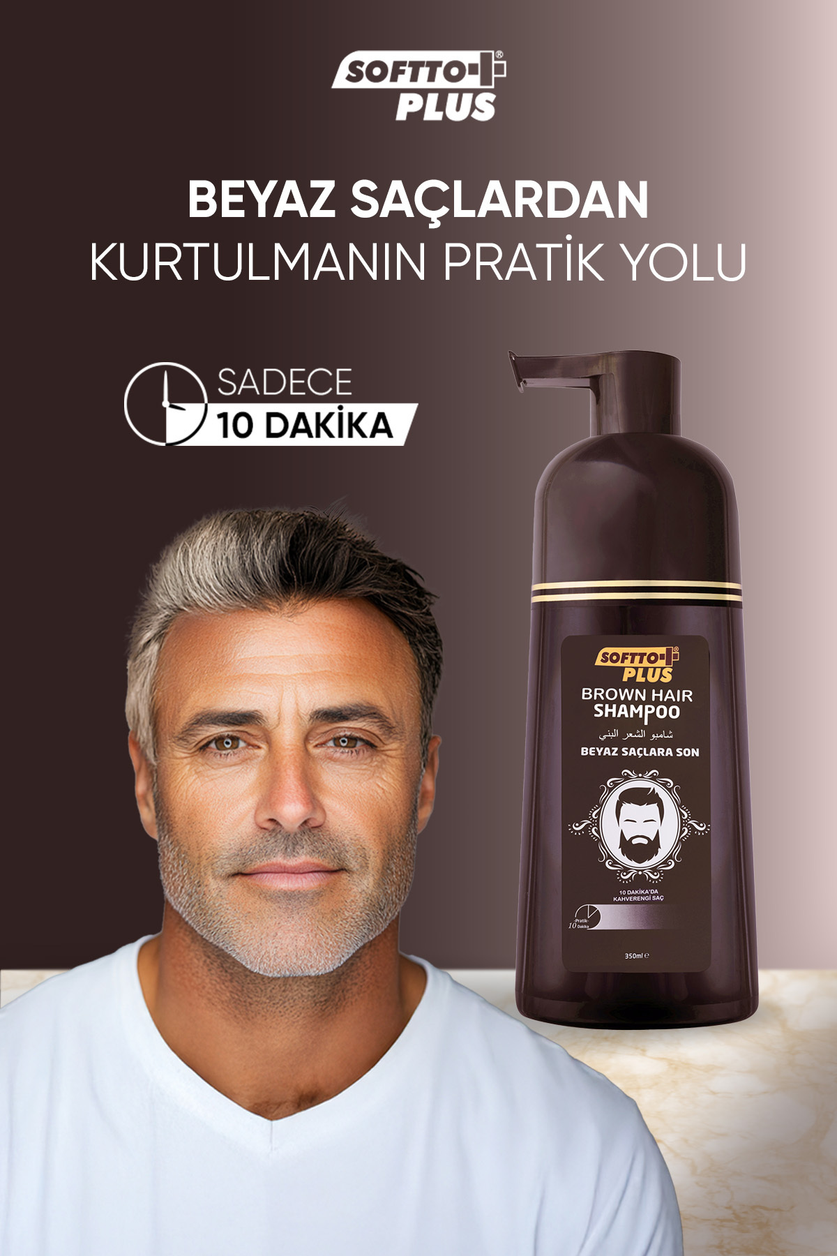 2'li Brown Hair Shampoo Beyaz Saçlardan Kurtulmanın Yolu 350 ml + 350 ml