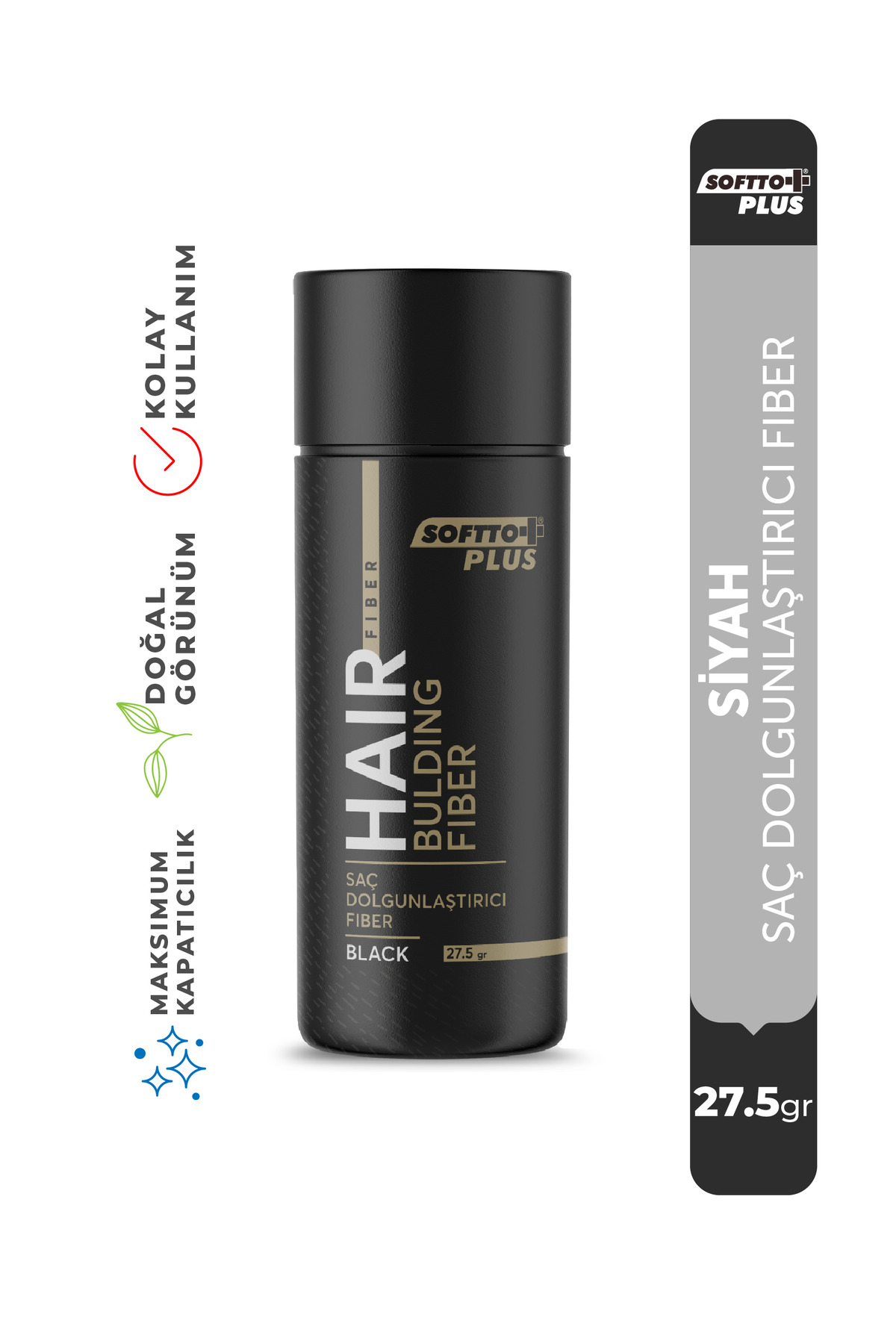 Saç Dolgunlaştırıcı Anında Dolgunluk Sağlayan Siyah Renk Fiber 27.5 gr.