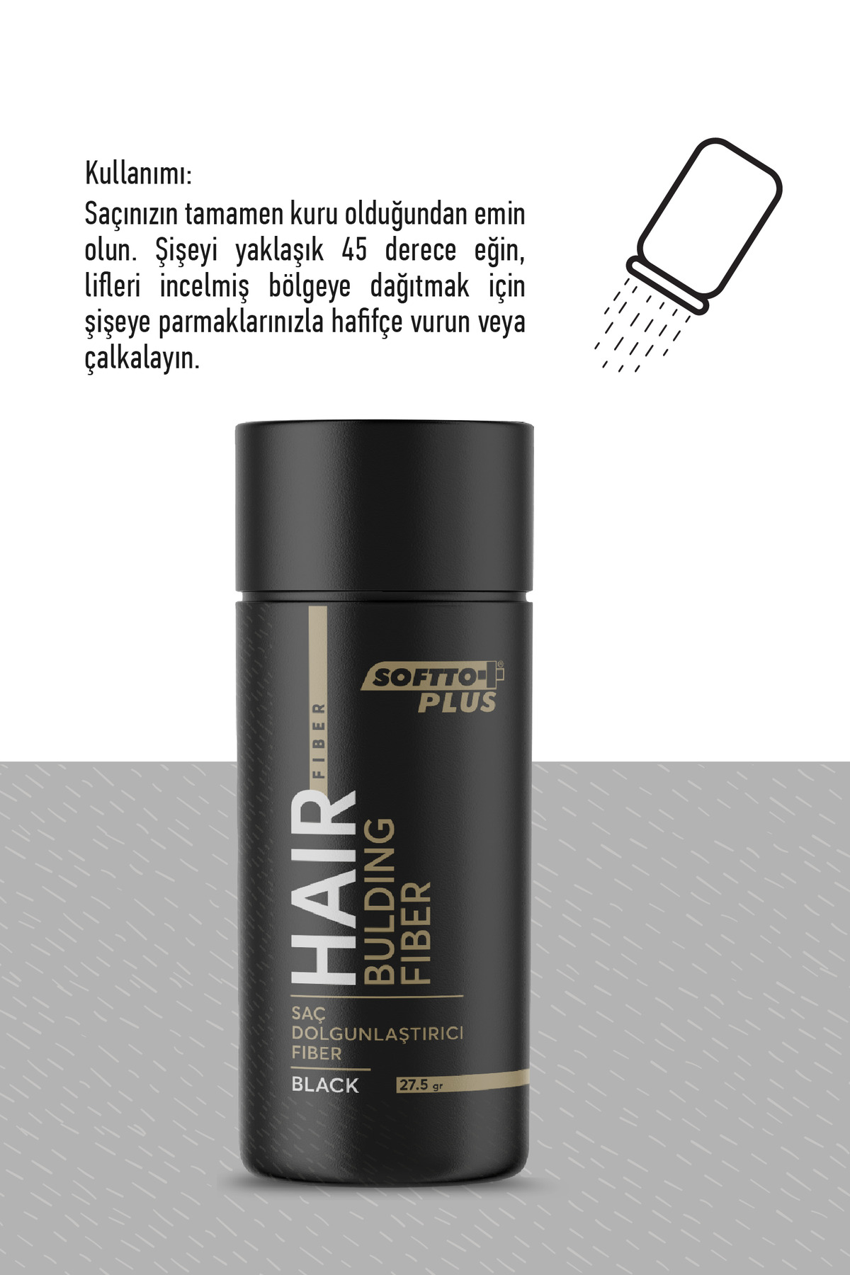 Saç Dolgunlaştırıcı Anında Dolgunluk Sağlayan Siyah Renk Fiber 27.5 gr.