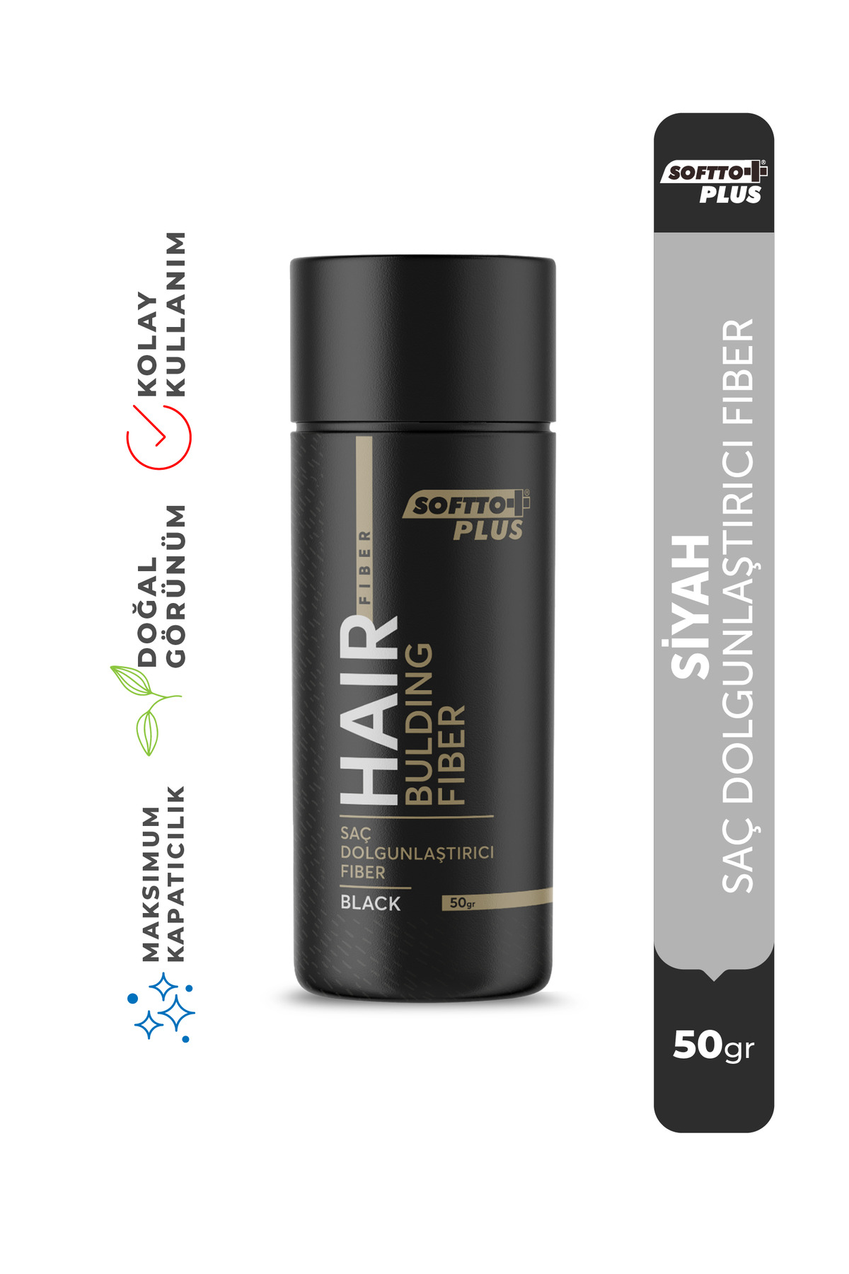 Saç Dolgunlaştırıcı Anında Dolgunluk Sağlayan Siyah Renk Fiber 50 gr.
