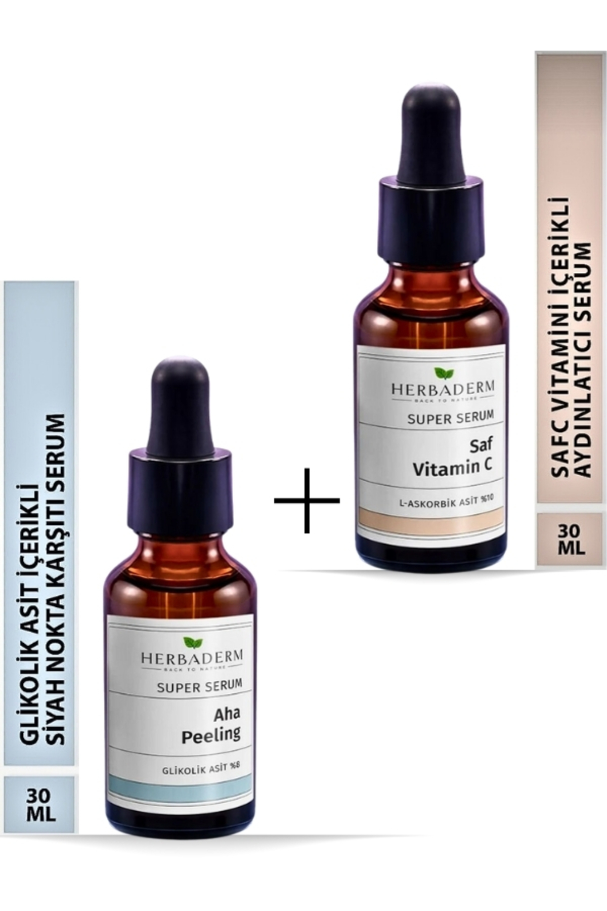 Aha-peeling CiltTonuEşitleyici GlikolikAsit SuperSerum + Saf VitaminC YüzSerumu 30ml %10AscorbicAcid