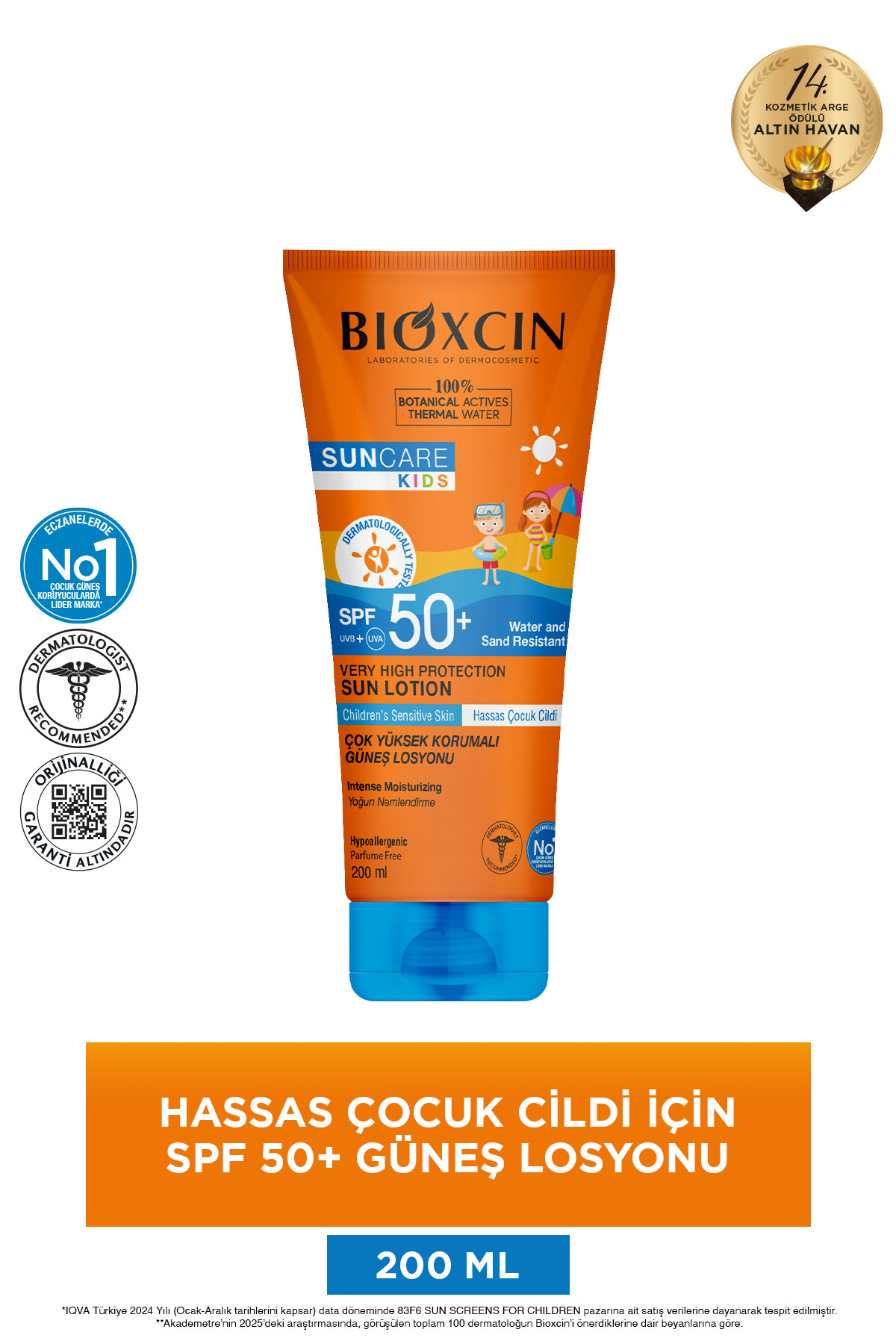 Sun Care Çok Yüksek Korumalı Çocuk Güneş Kremi 50Spf After Sun Hediyeli - % 100 Botanik Aktif 200 ml