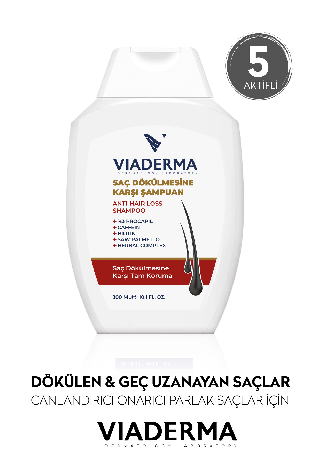 Günlük Kullanım Saç Dökülmesine Karşı Şampuan 300 ml- Güçlendirici ve Ekonomik Formül, Sülfatsız