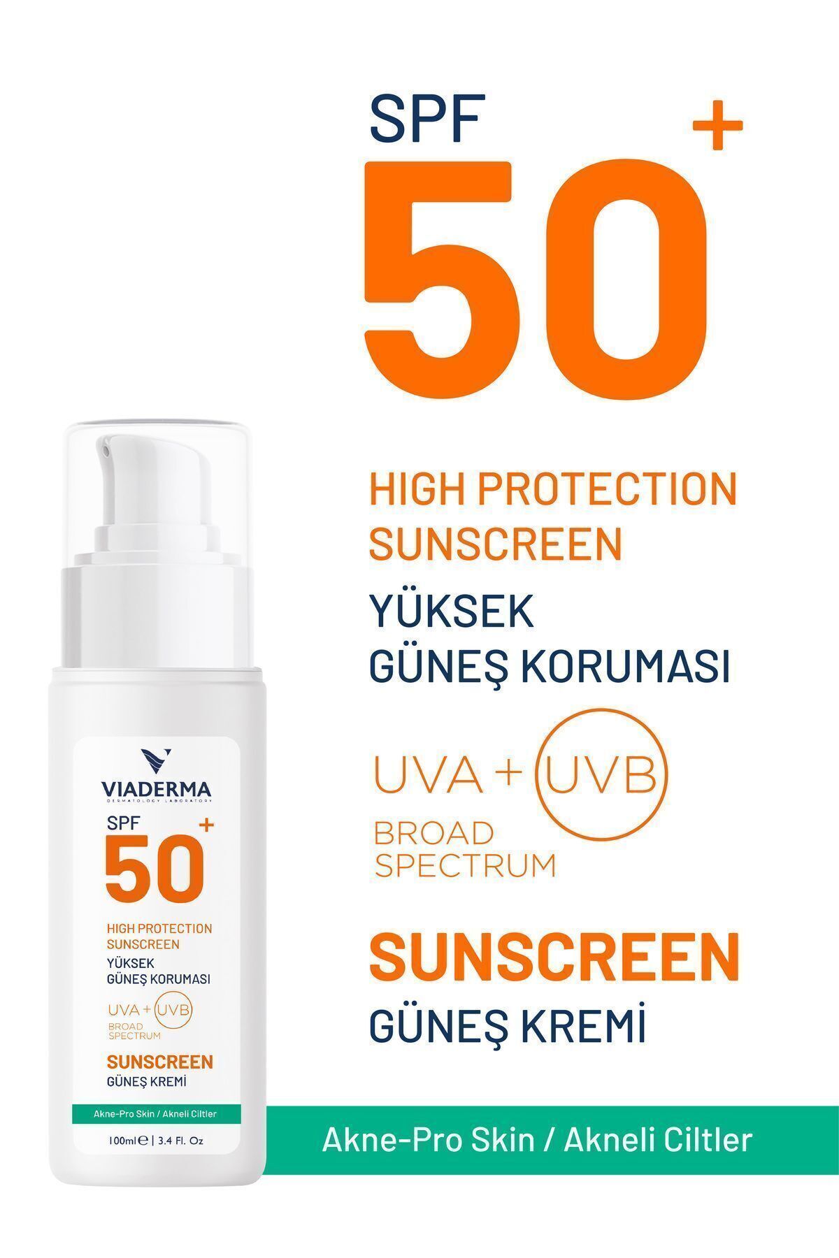Akne Karşıtı SPF 50 Yüz Ve Vücut Güneş Kremi Akneye Meyilli & Karma Ciltler - Bisabolol