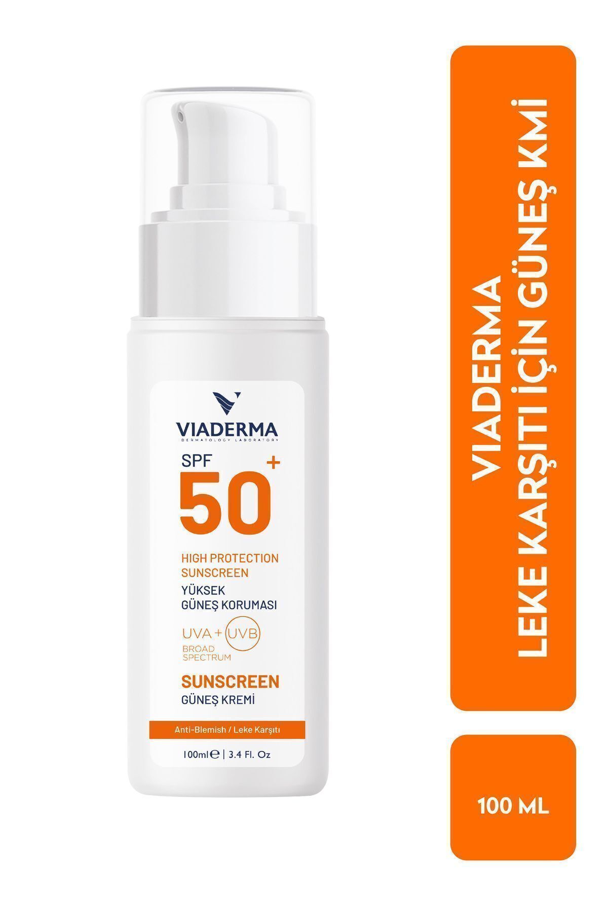 Leke Karşıtı SPF 50 Suya Dayanıklı Yüz ve Vücut Güneş Kremi 100 ml Parfümsüz Tüm Cilt