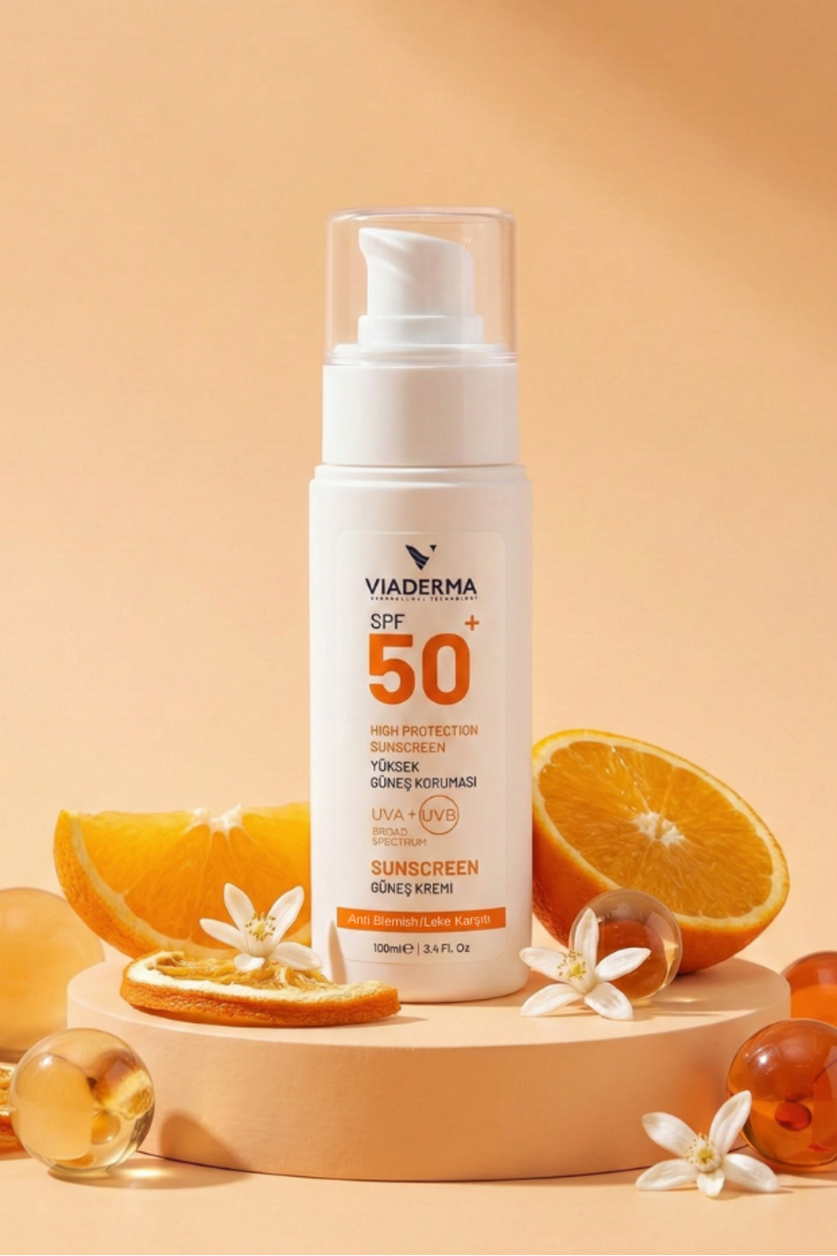 Leke Karşıtı SPF 50 Suya Dayanıklı Yüz ve Vücut Güneş Kremi 100 ml Parfümsüz Tüm Cilt
