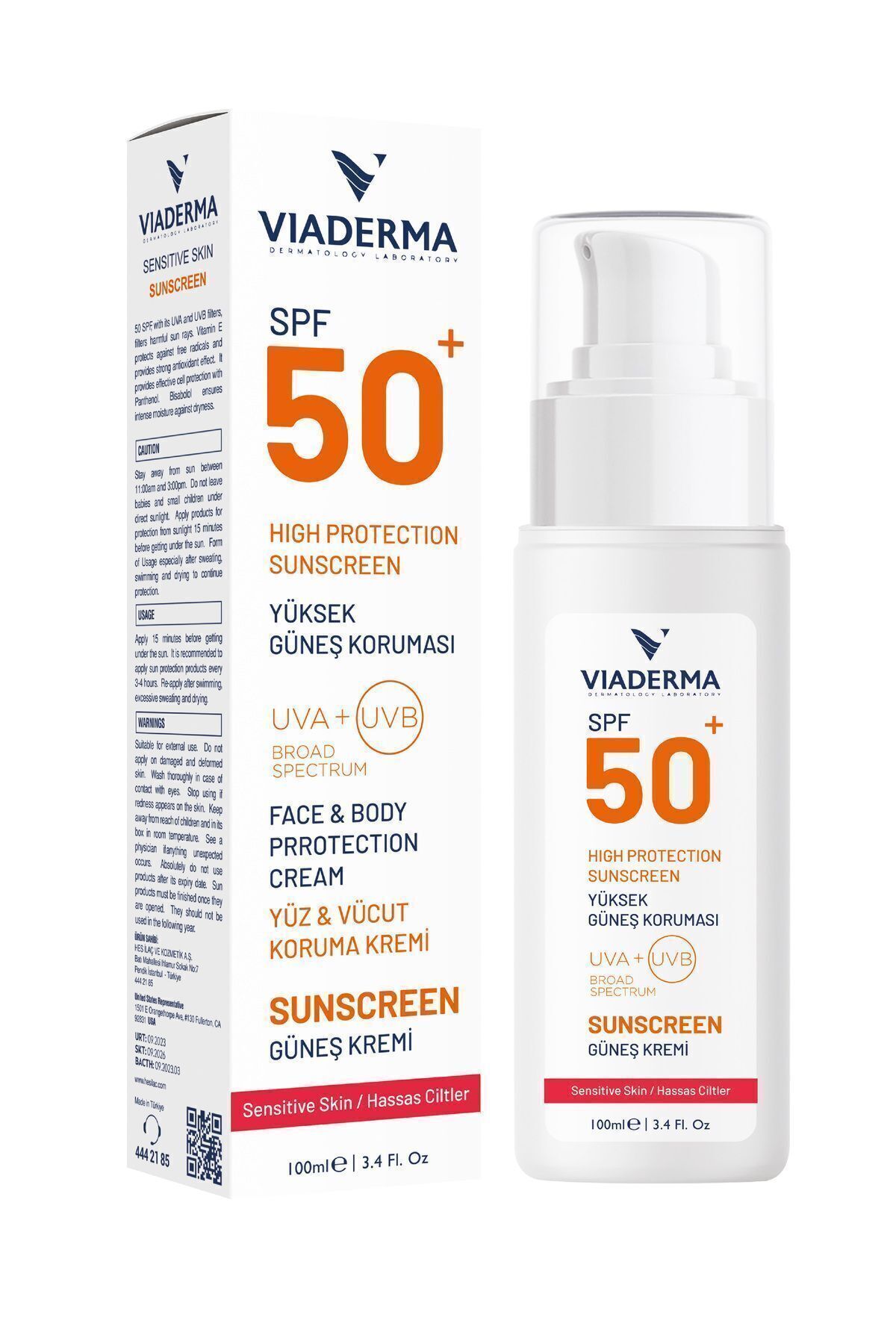 Hassas Ciltler için Parfümsüz SPF 50+ Yüksek Koruma Güneş Kremi 100 ml, Suya Dayanıklı