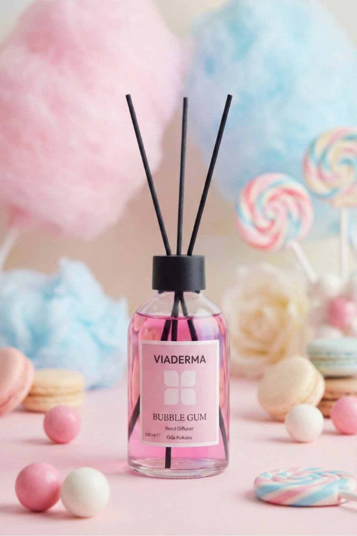 BubbleGum Aromalı Bambu Çubuklu Oda Kokusu 100 ml - Doğal, Ferah ve Uzun Süreli Koku