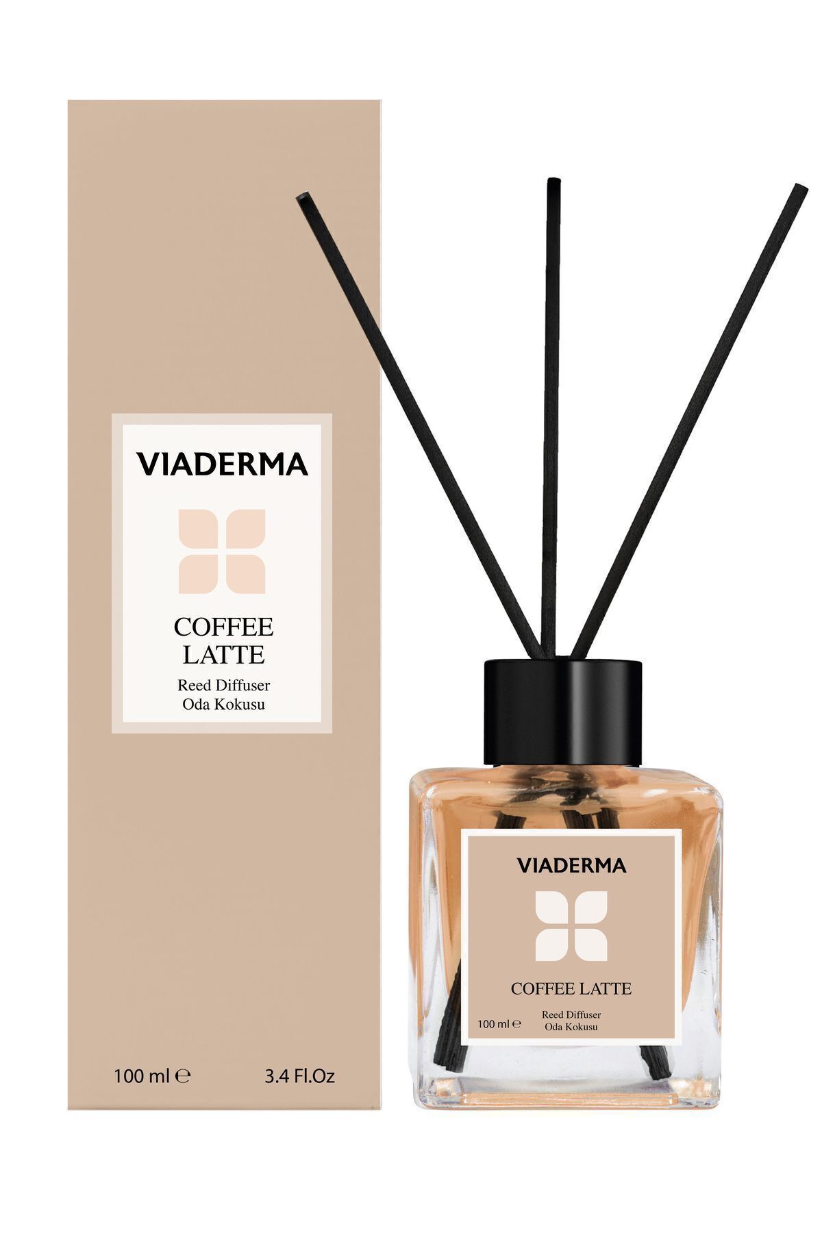 Kahve Aromalı Coffee Latte Bambu Çubuklu Oda Kokusu 100 ml - Doğal, Ferah ve Uzun Süreli Koku