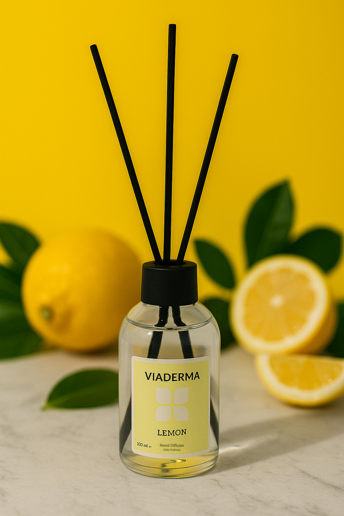 Limon Aromalı Bambu Çubuklu Oda Kokusu 100 ml - Doğal, Ferah ve Uzun Süreli Koku