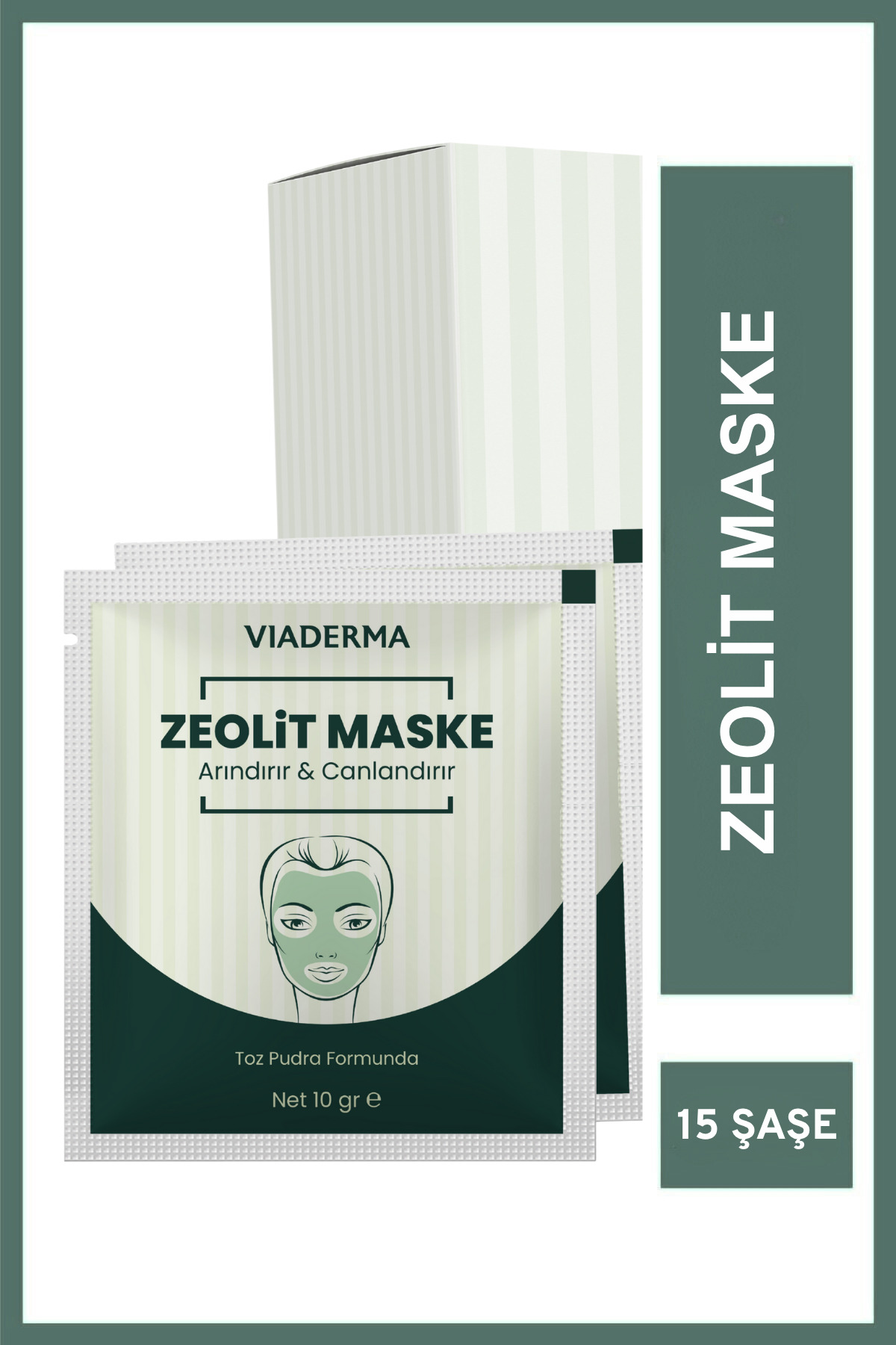 Zeolit Maske - Arındırıcı Yüz Maskesi 15 Saşe x 10 gr - Detoks ve Yağ Emici Özellikler