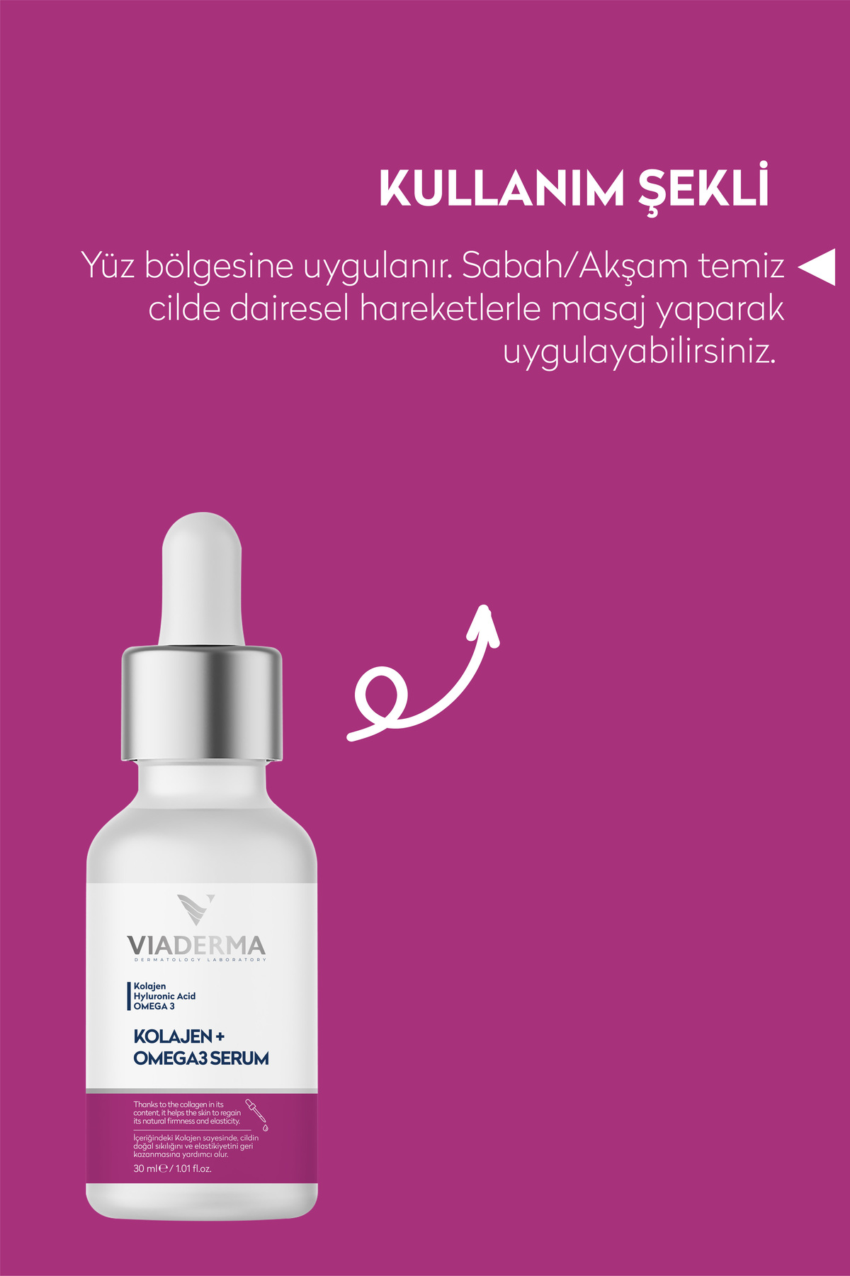 Kolajen & Omega3 Kırışıklık Karşıtı Serum 30 ml Genç Görünüm Cildi Besler