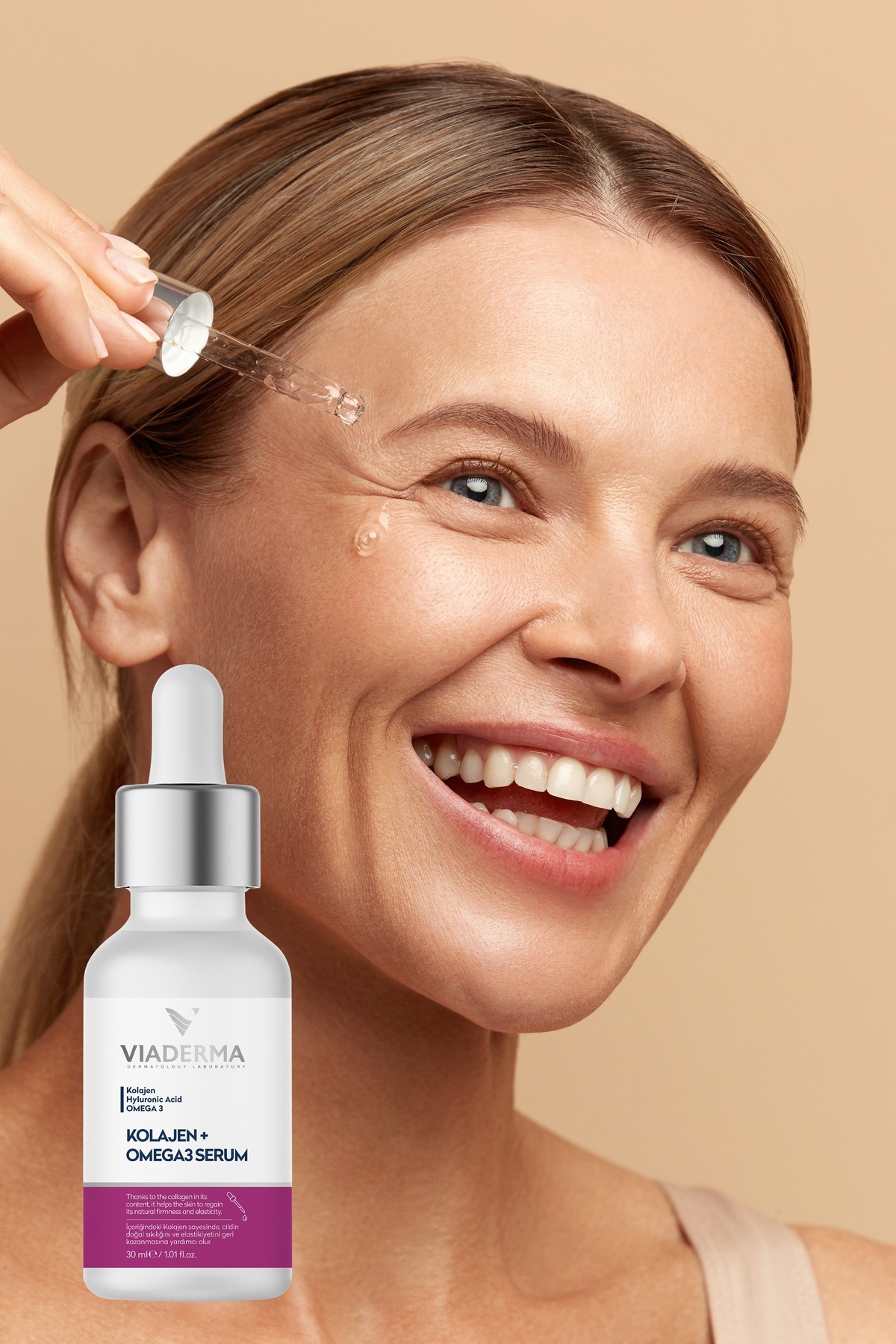 Kolajen & Omega3 Kırışıklık Karşıtı Serum 30 ml Genç Görünüm Cildi Besler