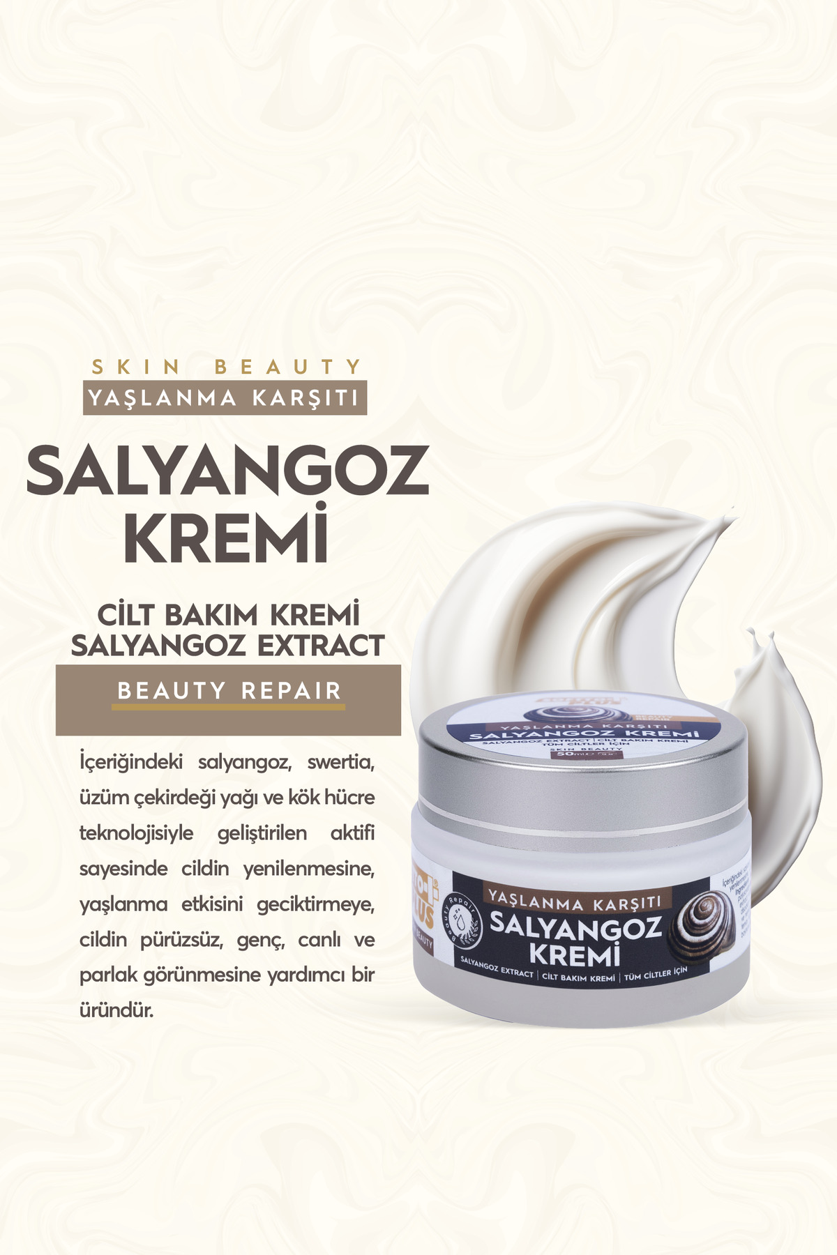 Yaşlanma Karşıtı Salyangoz Kremi 50 ml