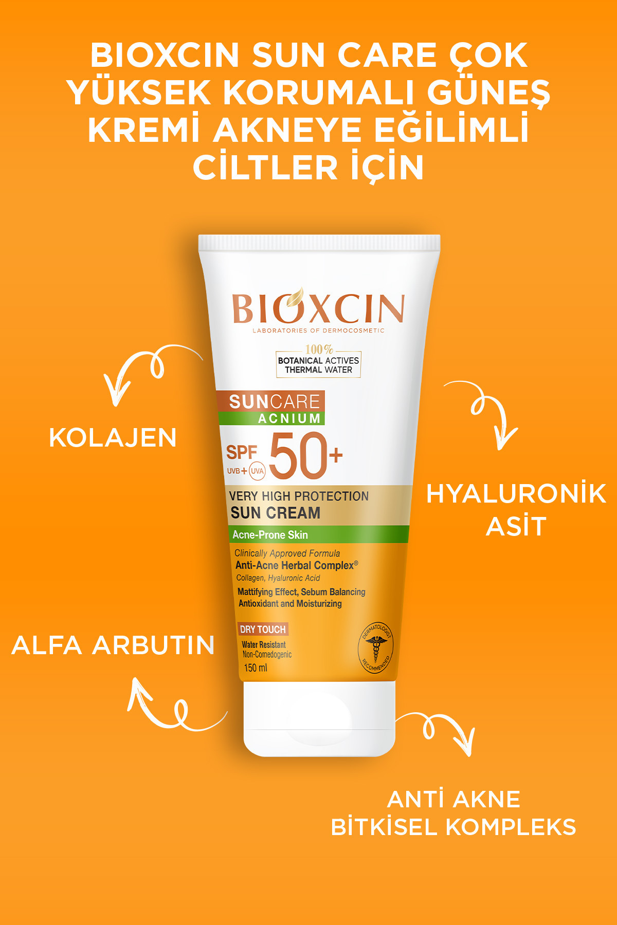 Sun Care Akneye Eğilimli Ciltler Için Güneş Kremi 50 Spf 150 Ml - Akne, Dry Touch, Mat, Kola