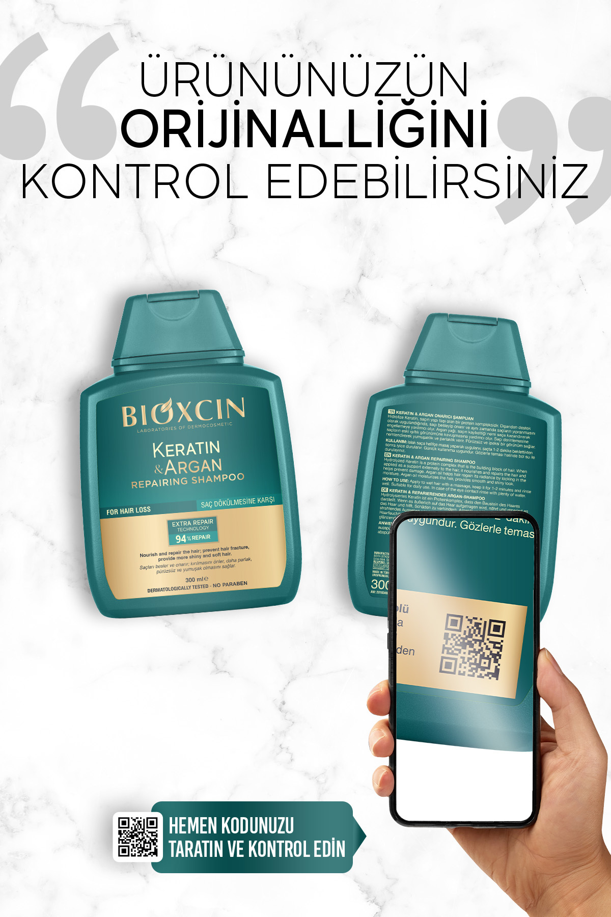 Keratin & Argan Onarıcı Bakım Şampuanı 300 ml 3 Al 2 Öde - Yıpranmış Ve Hassas Saçlar