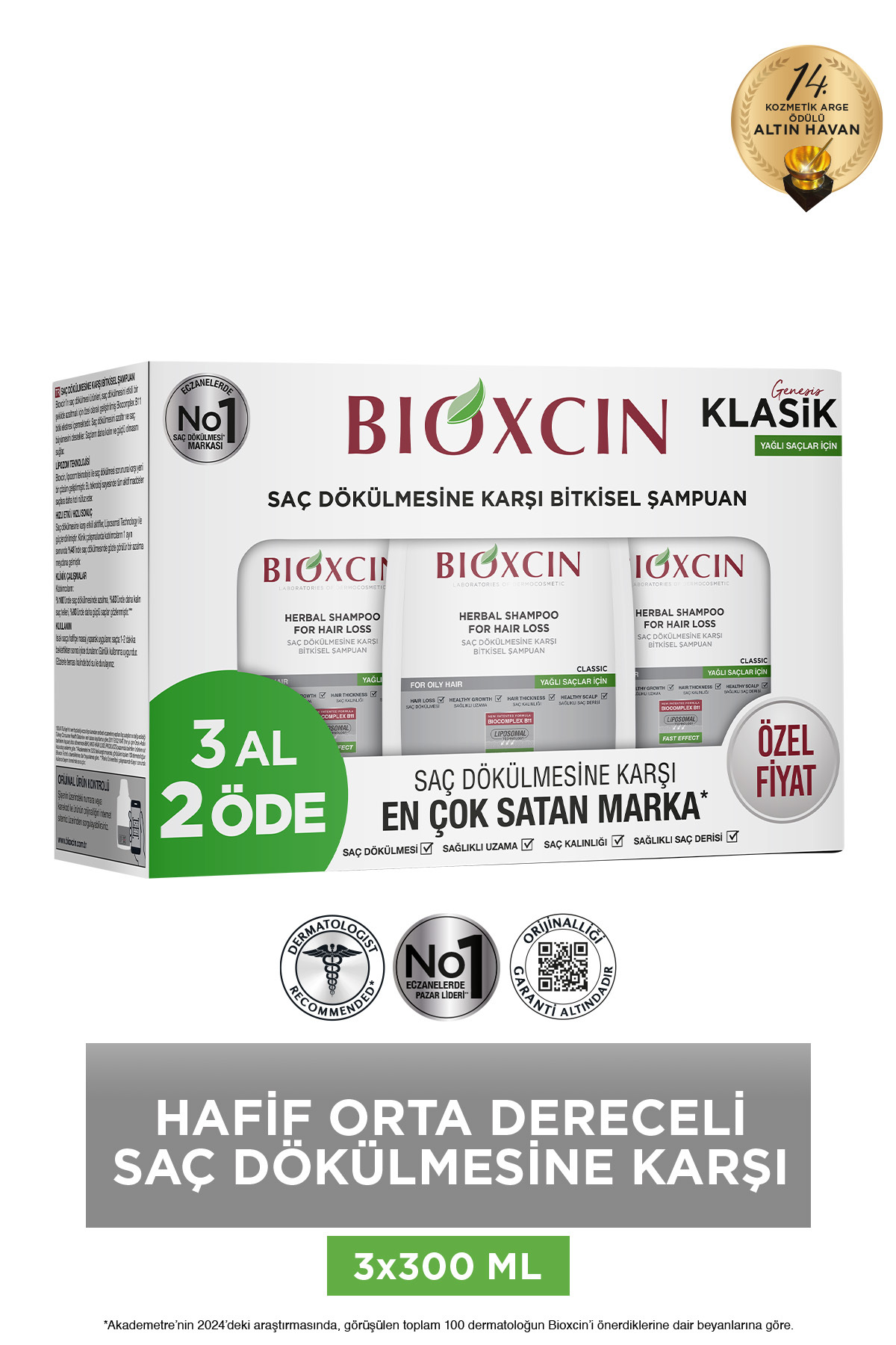 Klasik Yağlı Saçlar İçin Şampuan 3x300ml