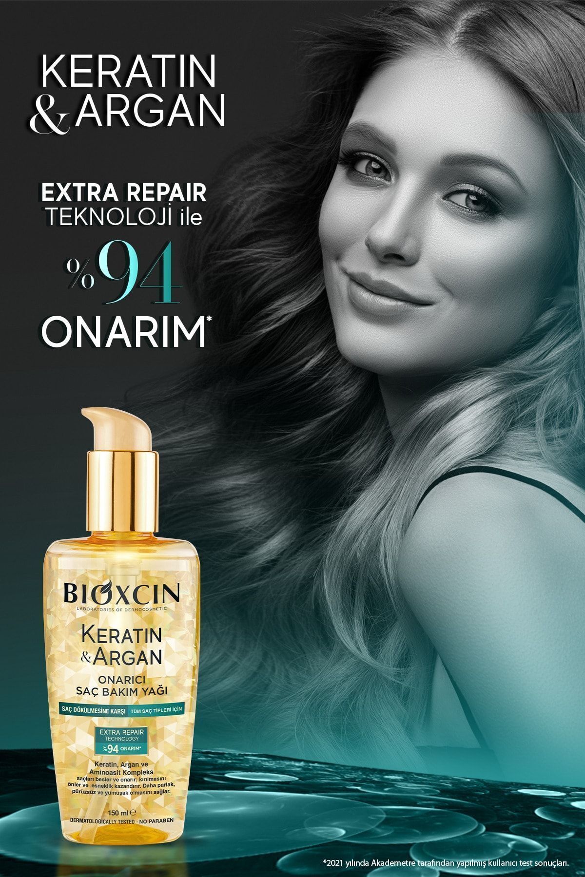 Keratin & Argan Onarıcı Şampuan 300ml + Keratin Argan Saç Bakım Yağı + Saç Kremi