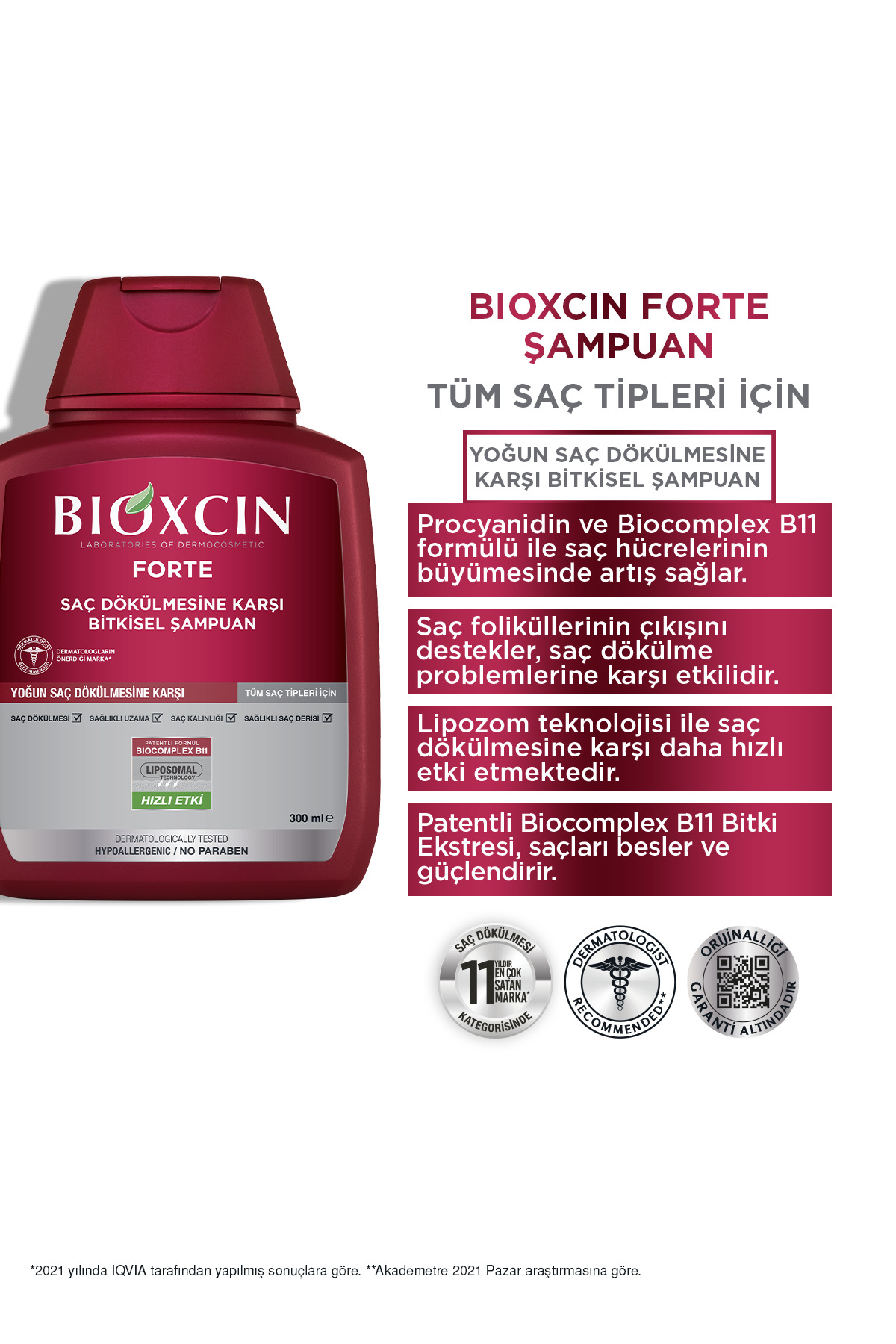 Forte Şampuan 3'lü Set 2 Adet ( 6 X 300 ml ) Yoğun Dökülme Karşıtı Şampuan